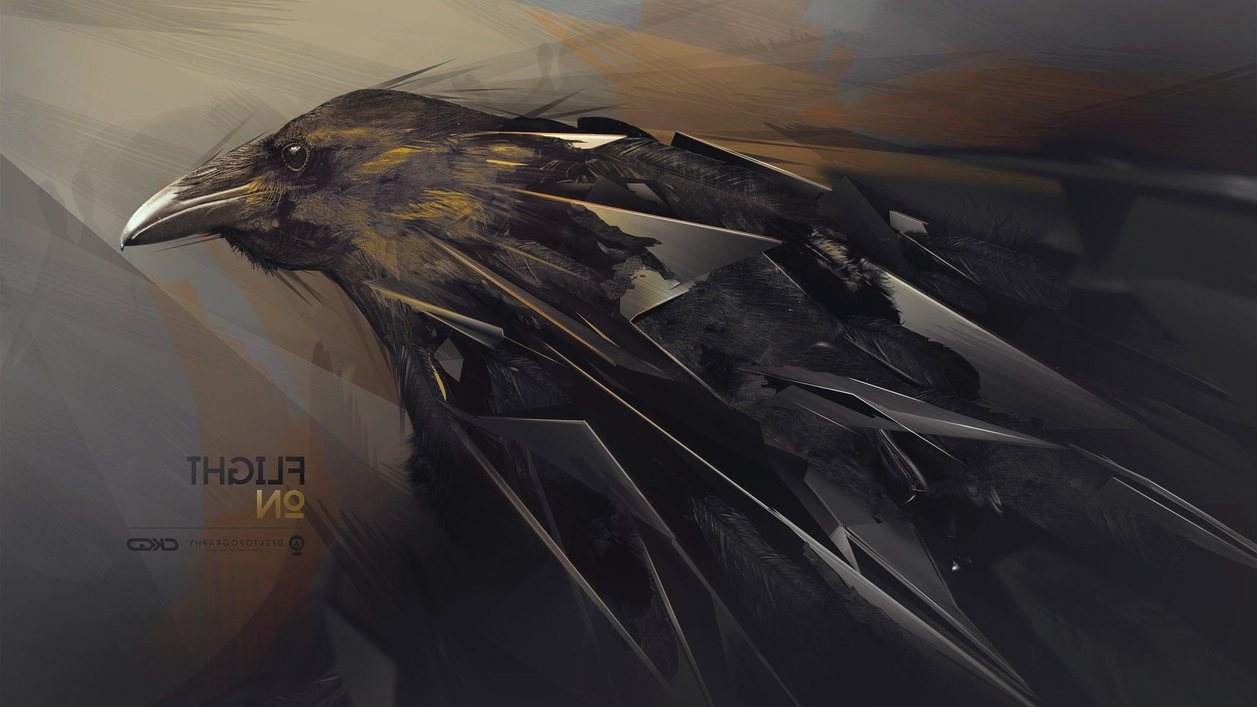Corvo stilizzato arte digitale, 2560x1440 QHD, Monitor Gaming