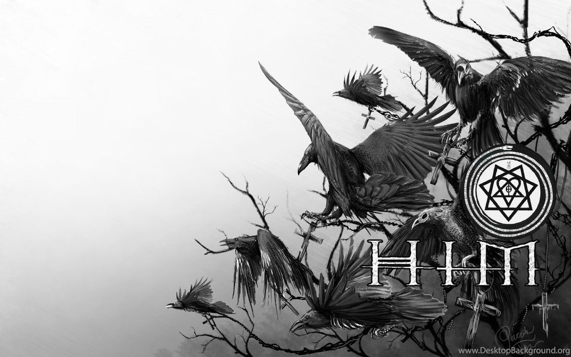 Corvi su rami, logo HIM, 1131x707 HD, PC