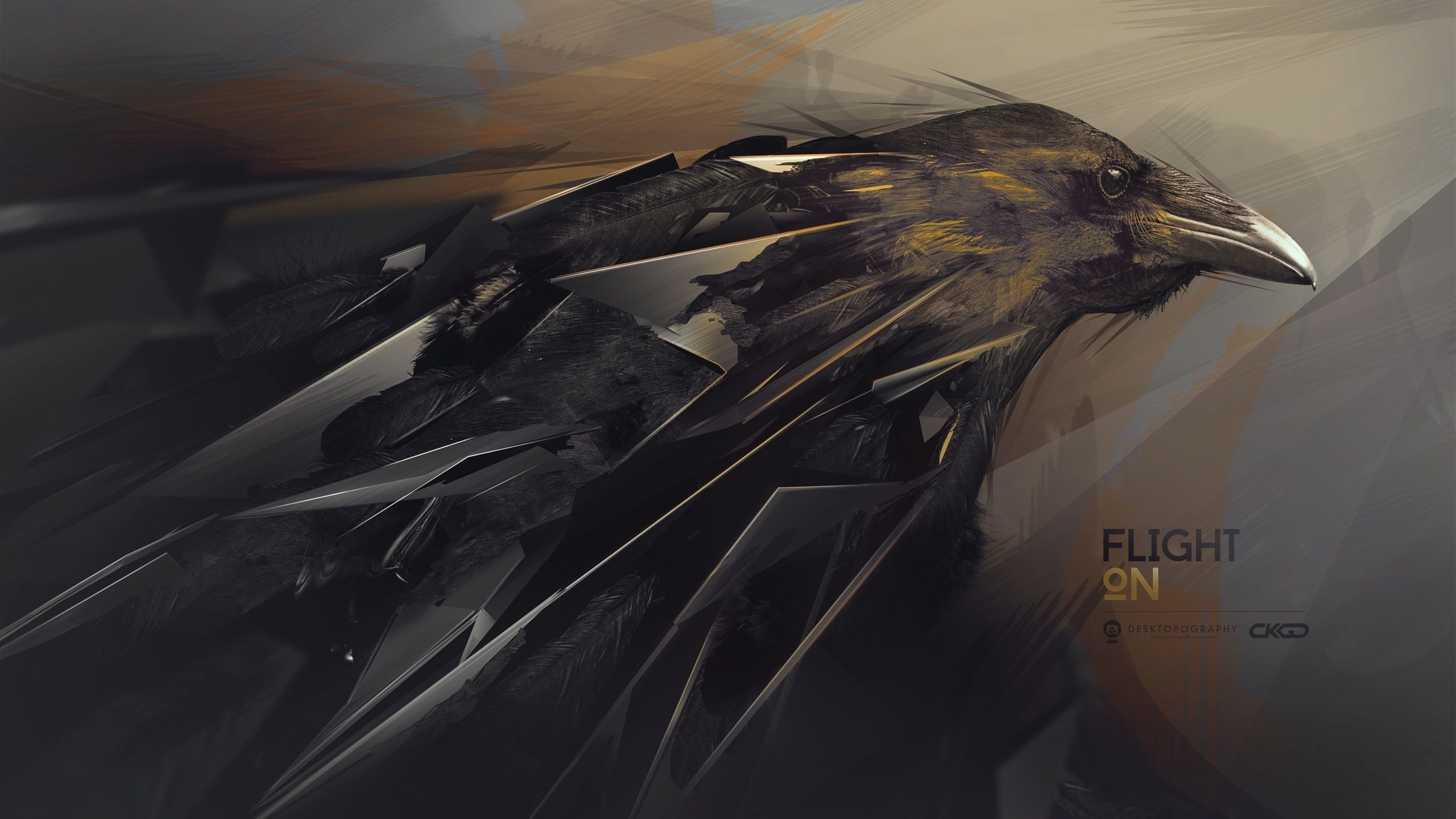 Corvo nero arte digitale, 2560x1440 QHD, Laptop