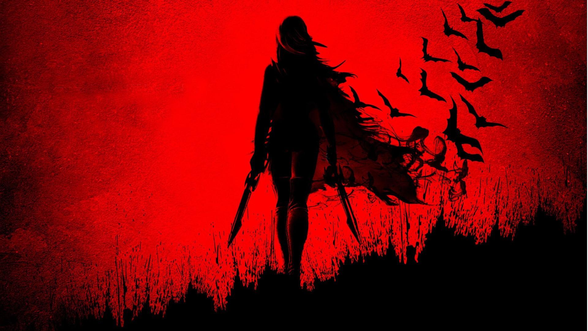 Silhouette guerriero corvi rosso, 1920x1080 1080p, Laptop