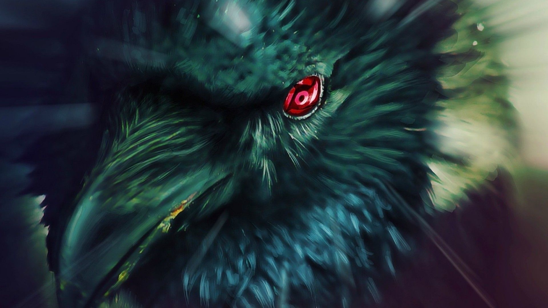 Corvo occhi rossi arte scura, 1920x1080 1080p, Desktop