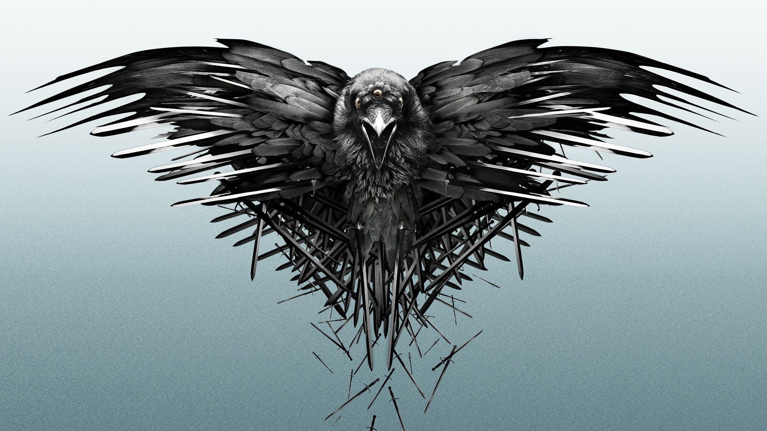 Corvo nero con ali spiegate, 2560x1440 2K QHD, PC