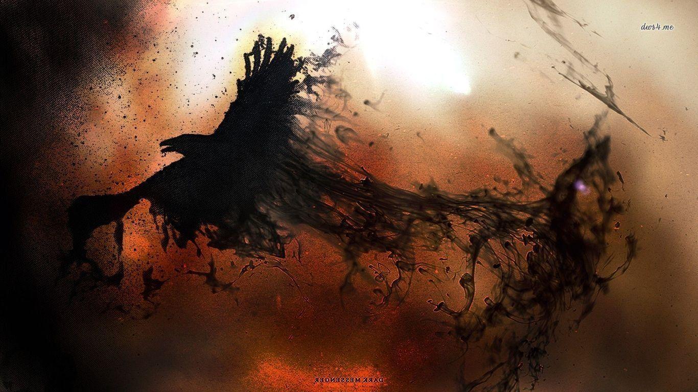 Corvo arte astratta nero, 1366x768 HD, Desktop