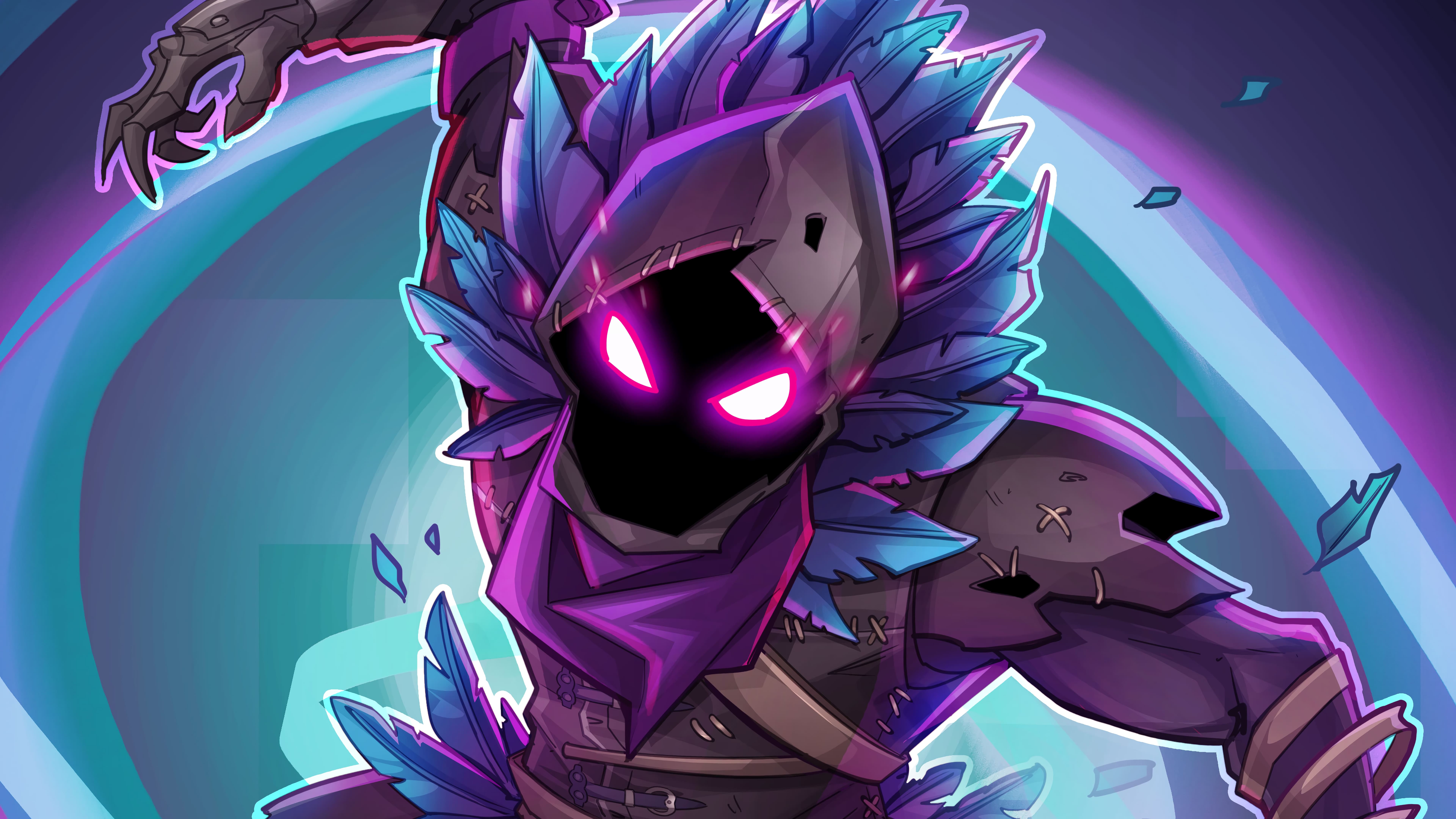 Raven Fortnite Battle Royale Art, Epic Games, 7680x4320 4K, Desktop 4K