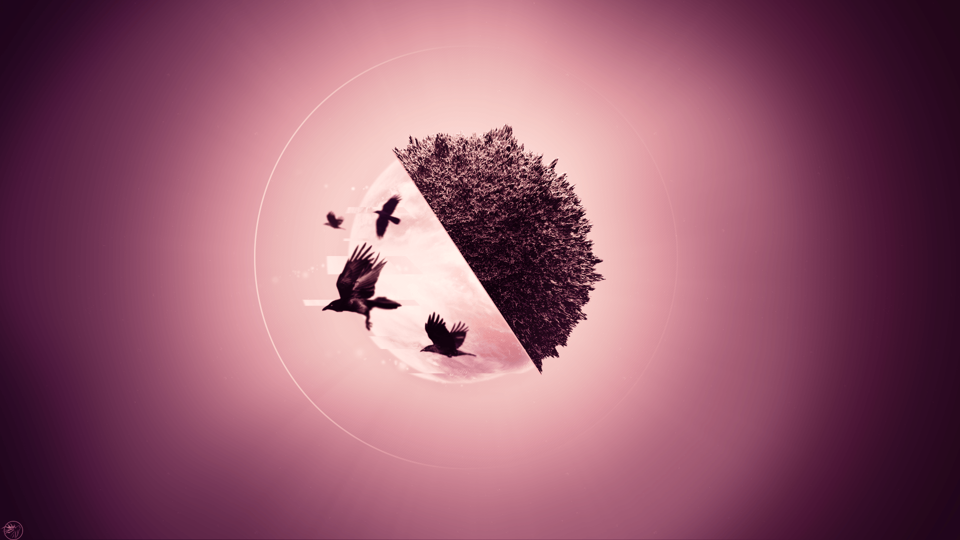 Corvi e sfera arte digitale, 1920x1080 1080p, PC Desktop