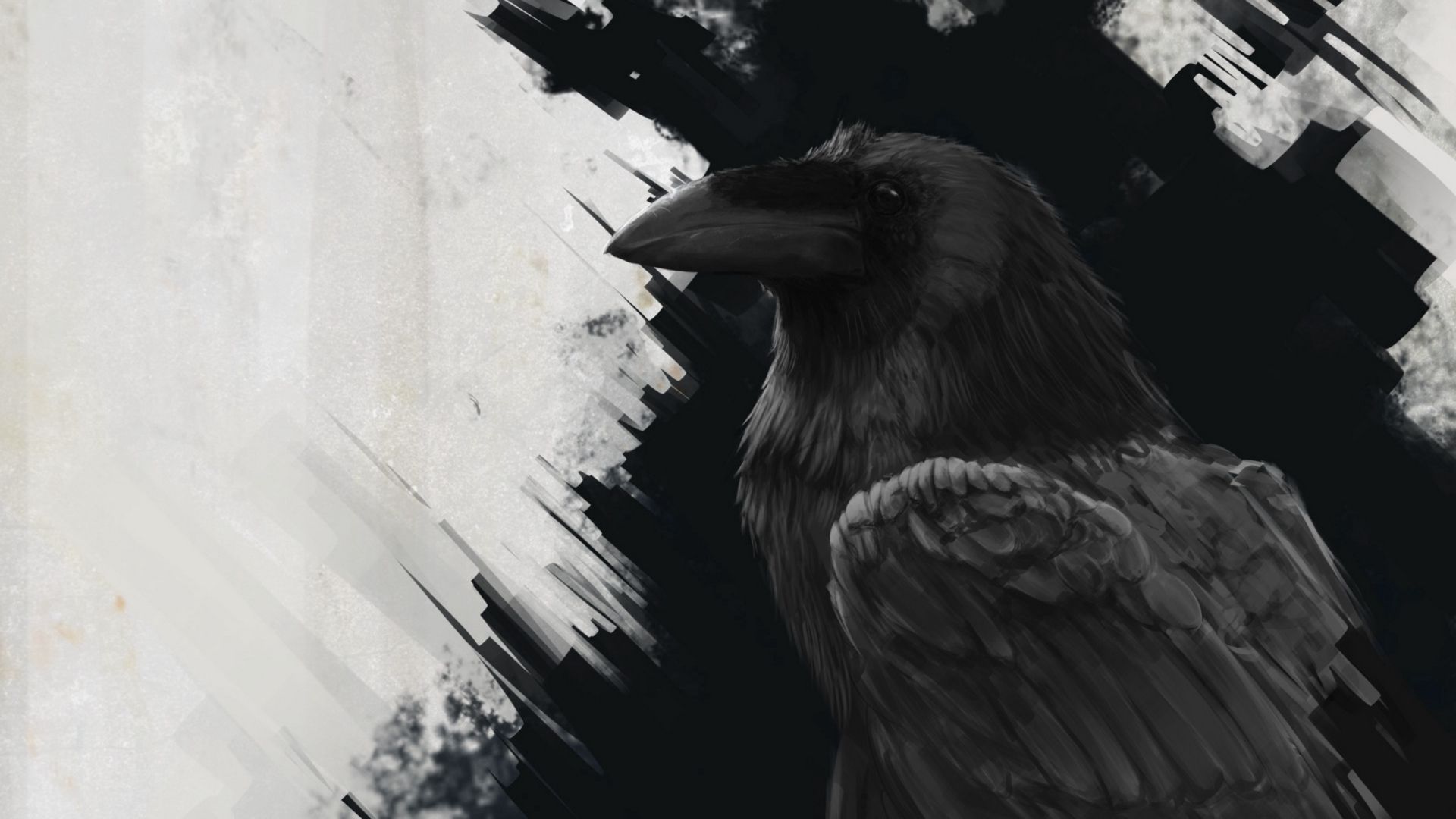 Corvo nero arte astratta, 1920x1080 1080p, Desktop
