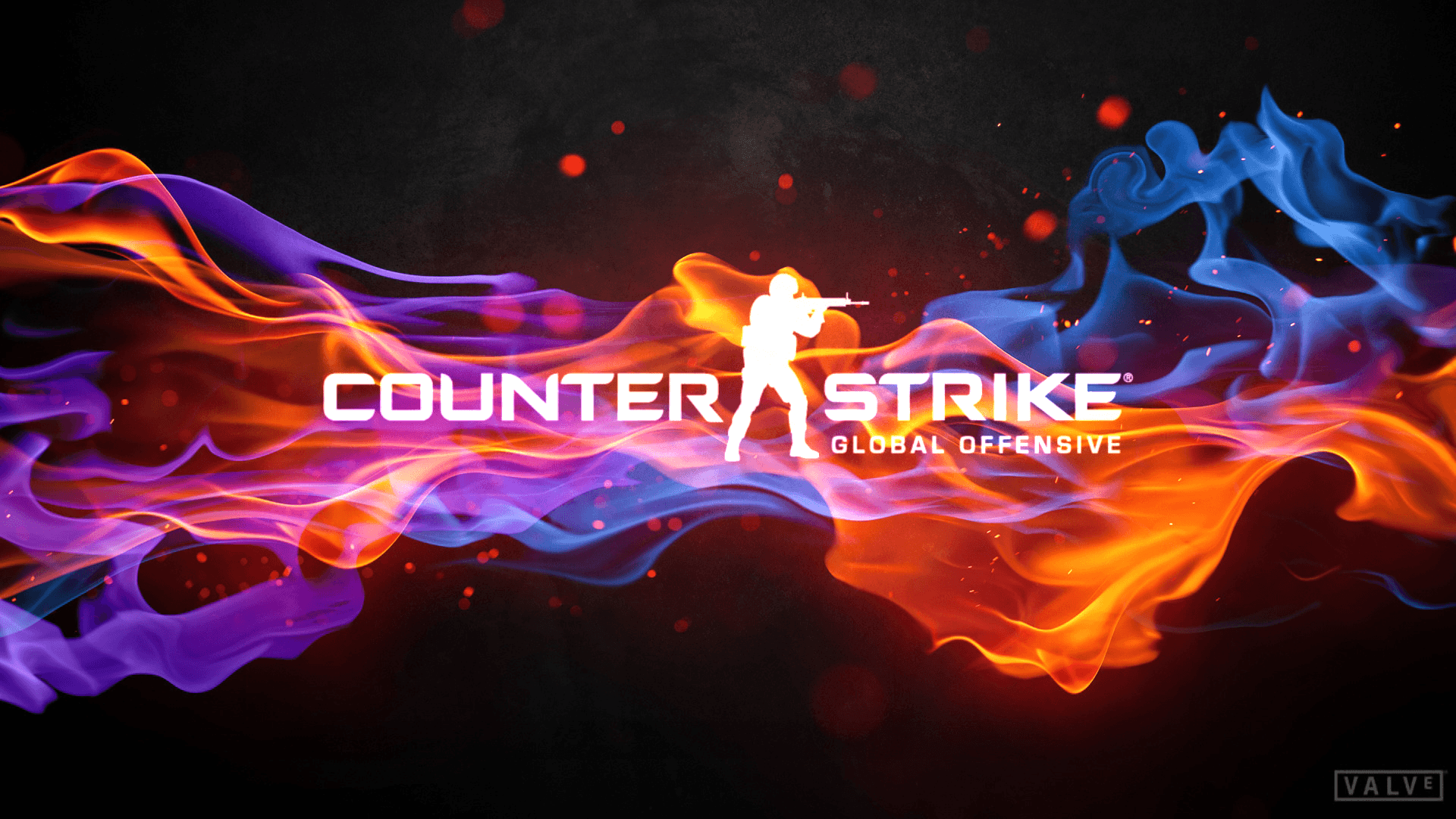Logo Counter-Strike Global Offensive fiamme, 1920x1080 1080p, PC