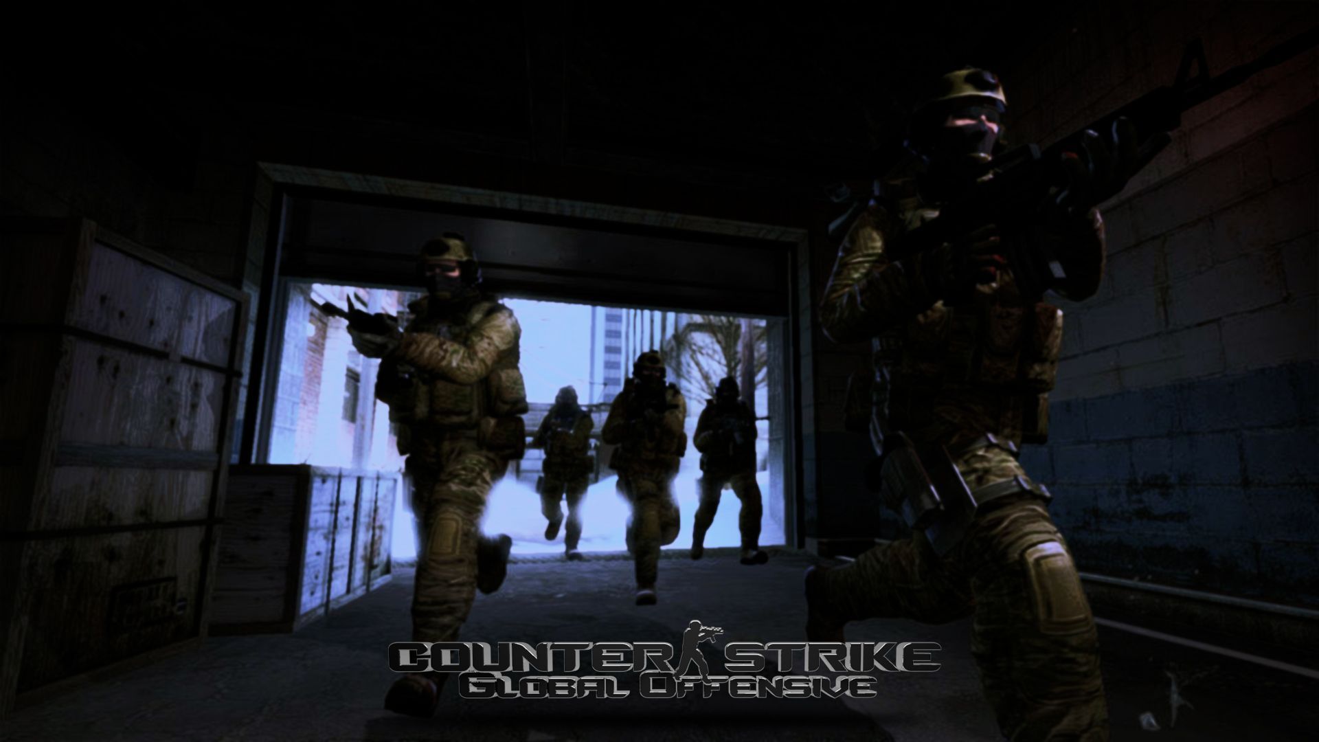 Soldati Counter-Strike in tunnel, 1920x1080 Full HD, Monitor Gaming