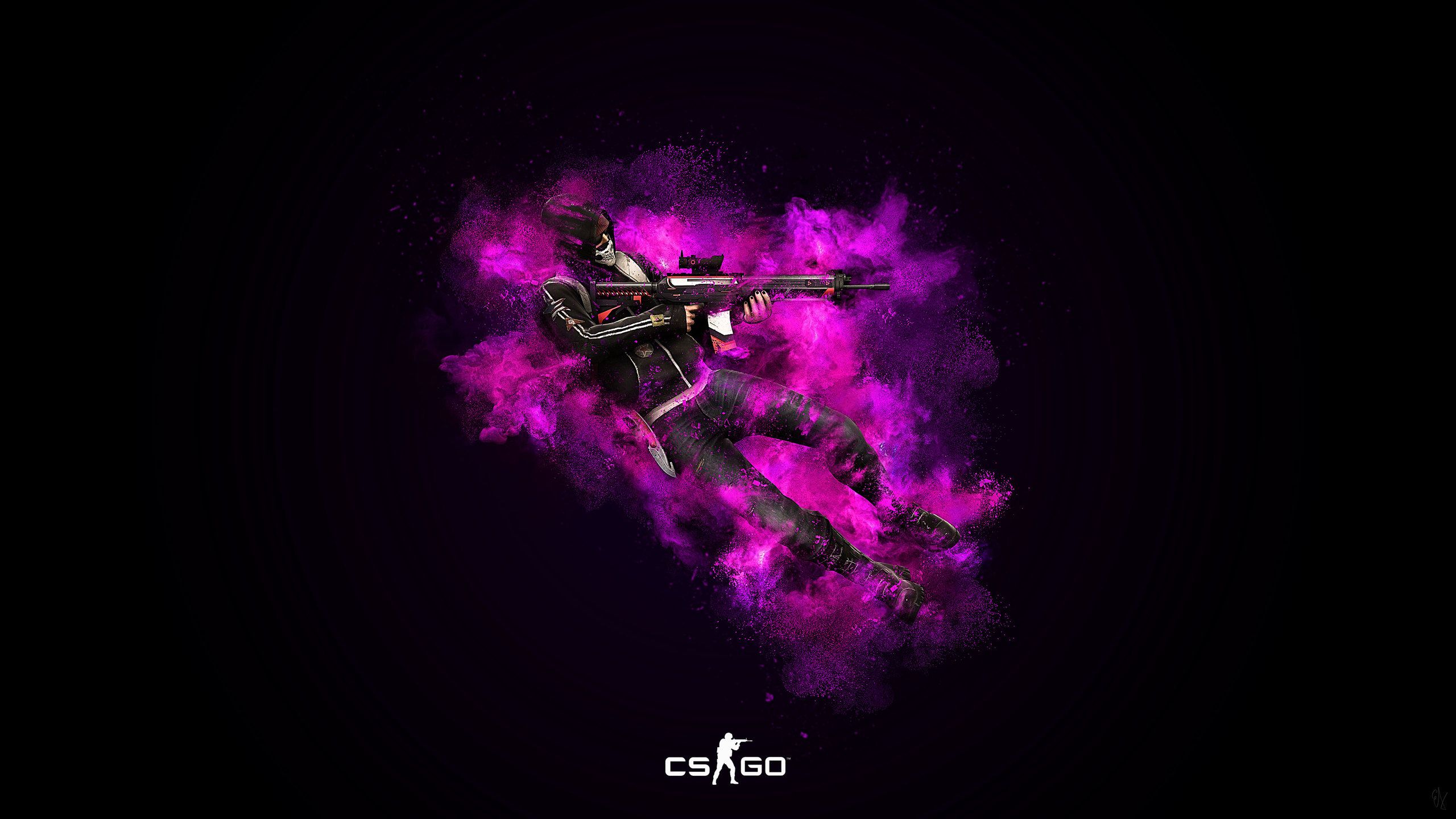 Personaggio CS:GO fumo viola, 2560x1440 2K, PC Desktop