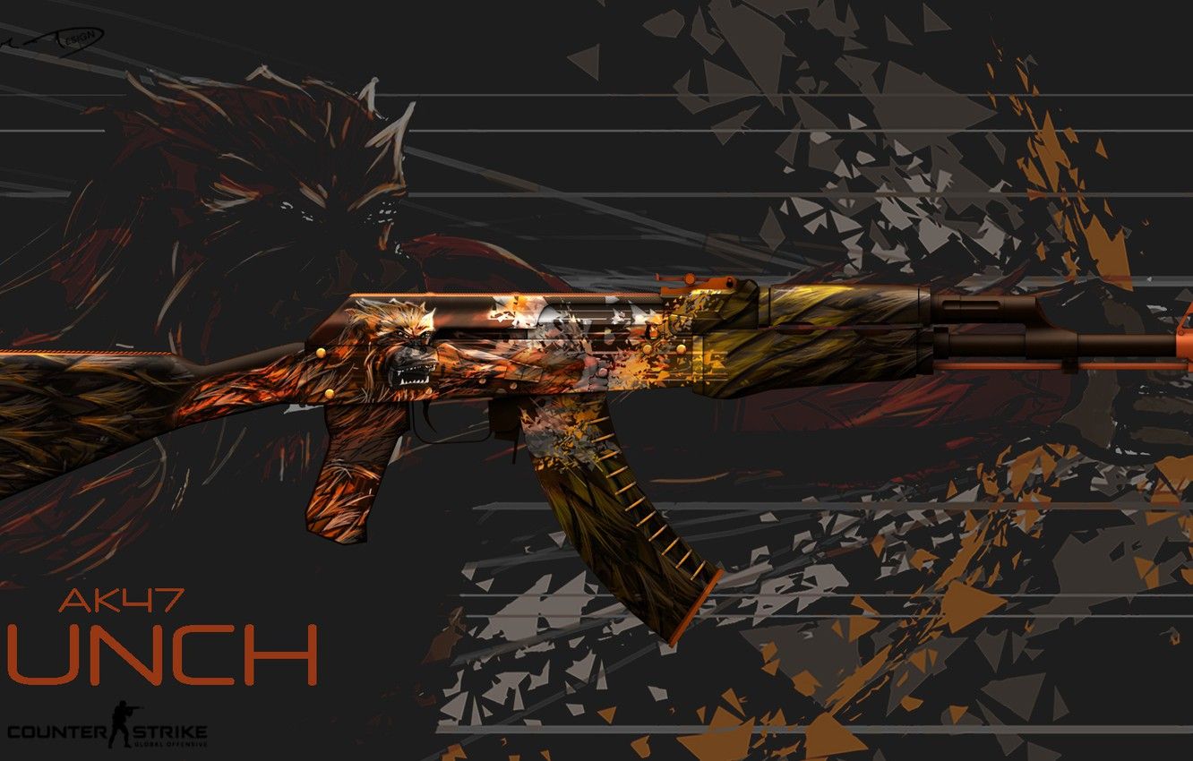 AK-47 skin arancione CS:GO, 1332x850 720p, Monitor Gaming