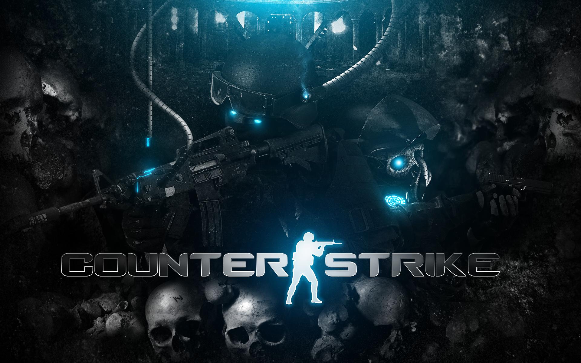 Counter-Strike logo teschi blu, 1920x1200 Full HD+ WUXGA, PC