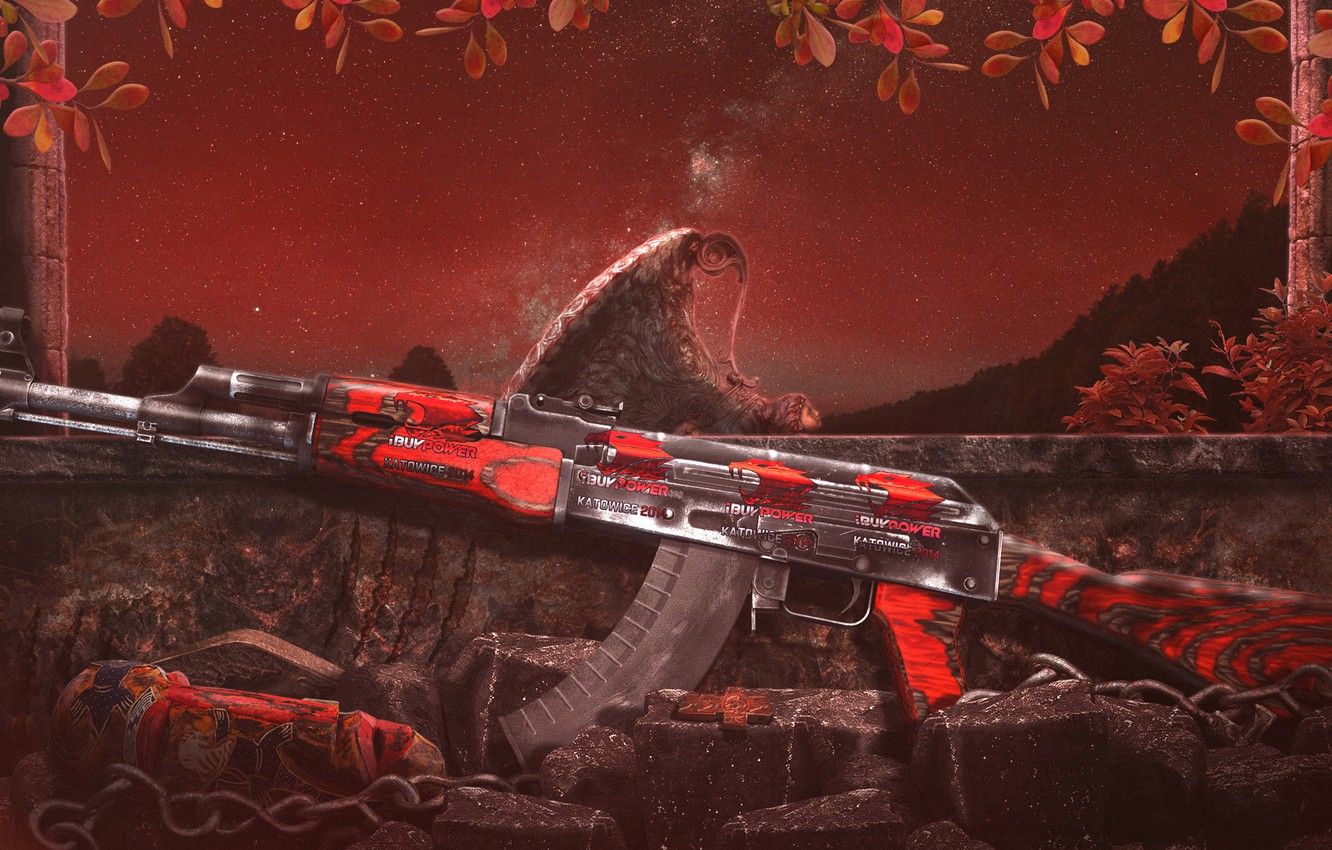 AK-47 mimetica rossa CS:GO, 1332x850 720p, Monitor Gaming