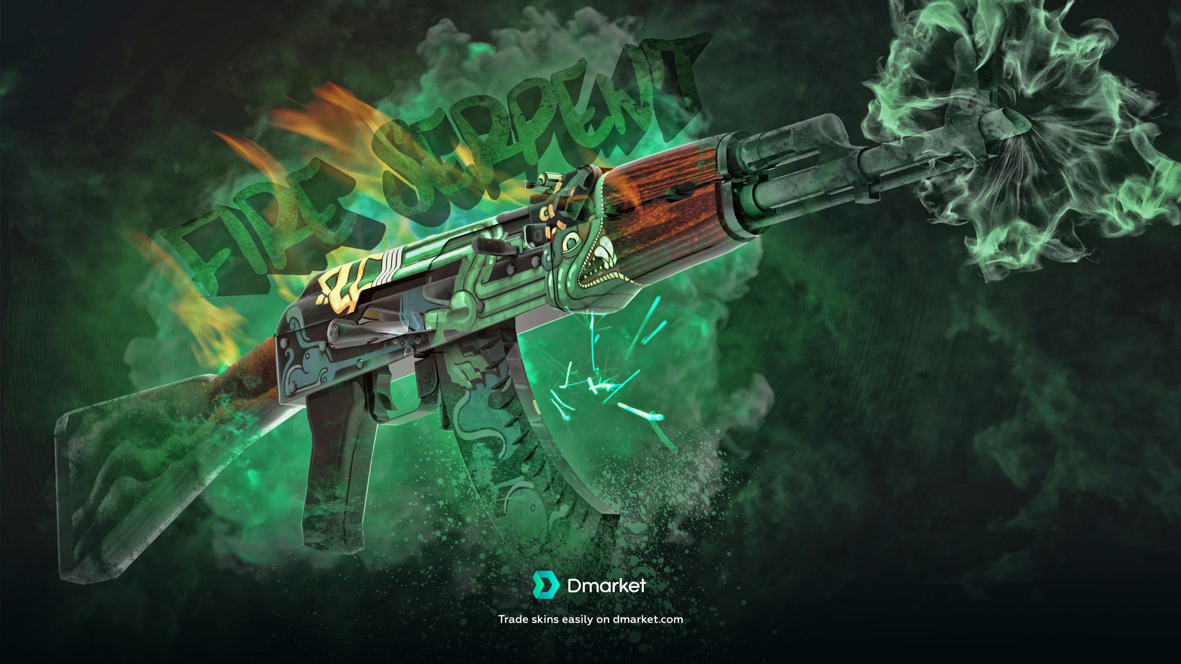 AK-47 skin fumo verde, 3840x2160 4K Ultra HD, Monitor 4K
