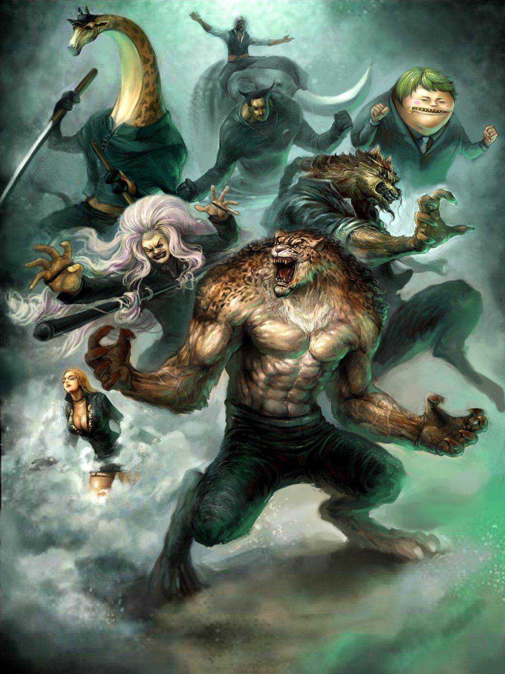 CP9 One Piece personaggi trasformati, Eiichiro Oda, 1024x1366 Full HD Verticale, Smartphone