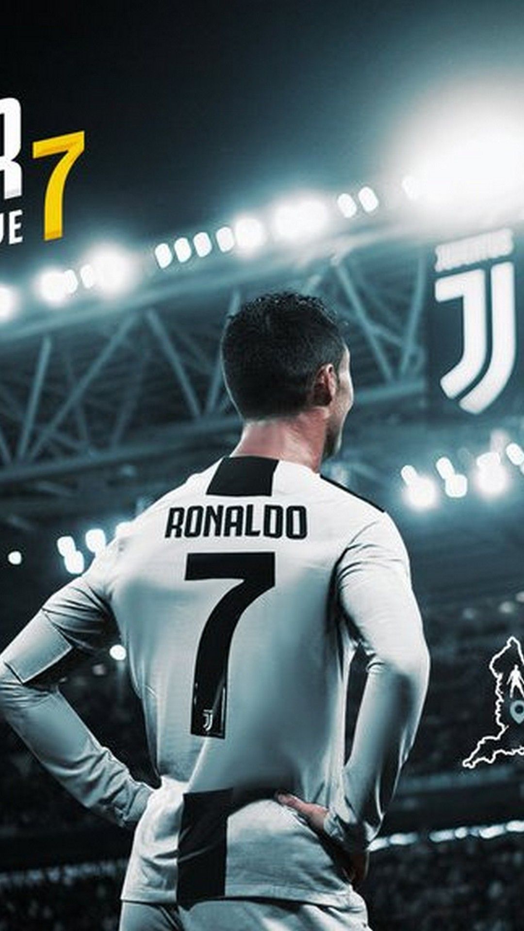 Ronaldo Juventus maglia numero 7, Cristiano Ronaldo, 1080x1920 Verticale, iPhone Pro Max