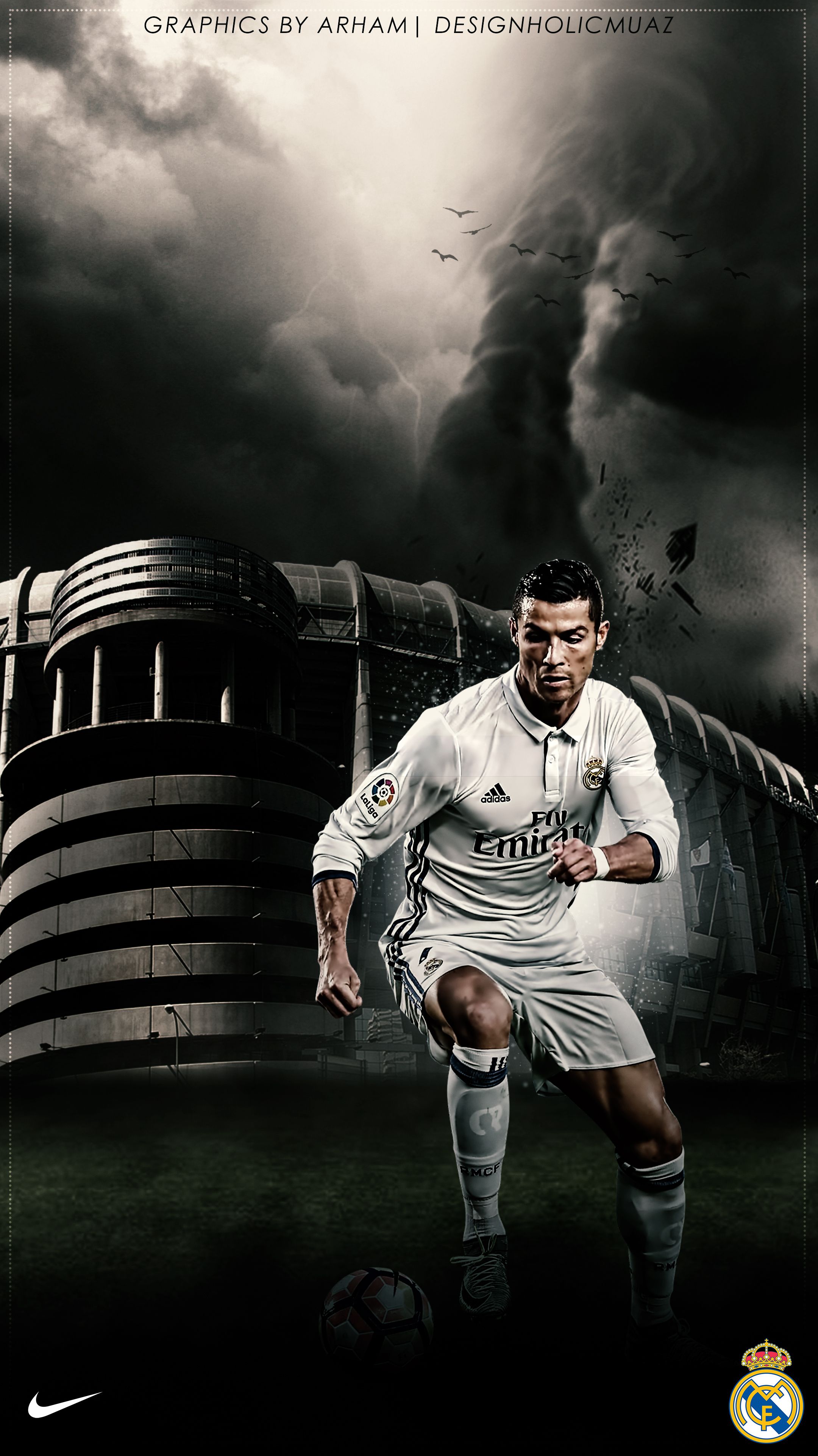 Cristiano Ronaldo Real Madrid stadio, 2160x3840 Full HD Verticale, iPhone
