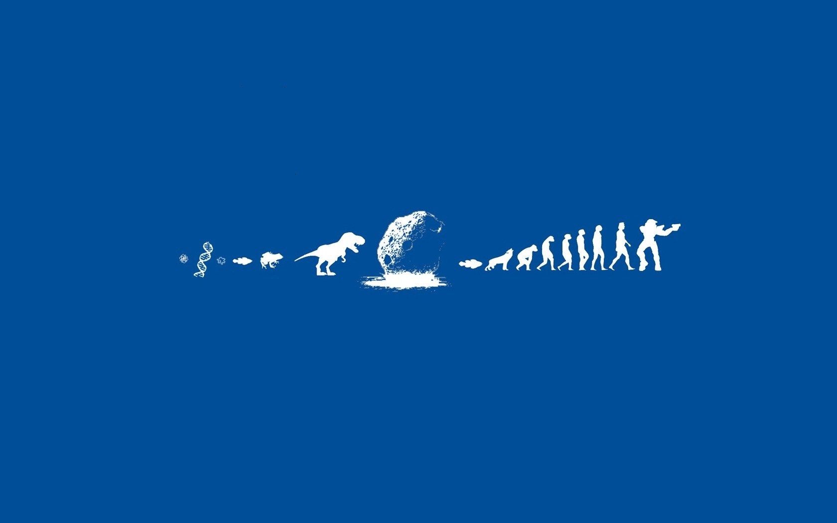 Evoluzione umana silhouette blu, 1680x1050 HD Ready, Laptop