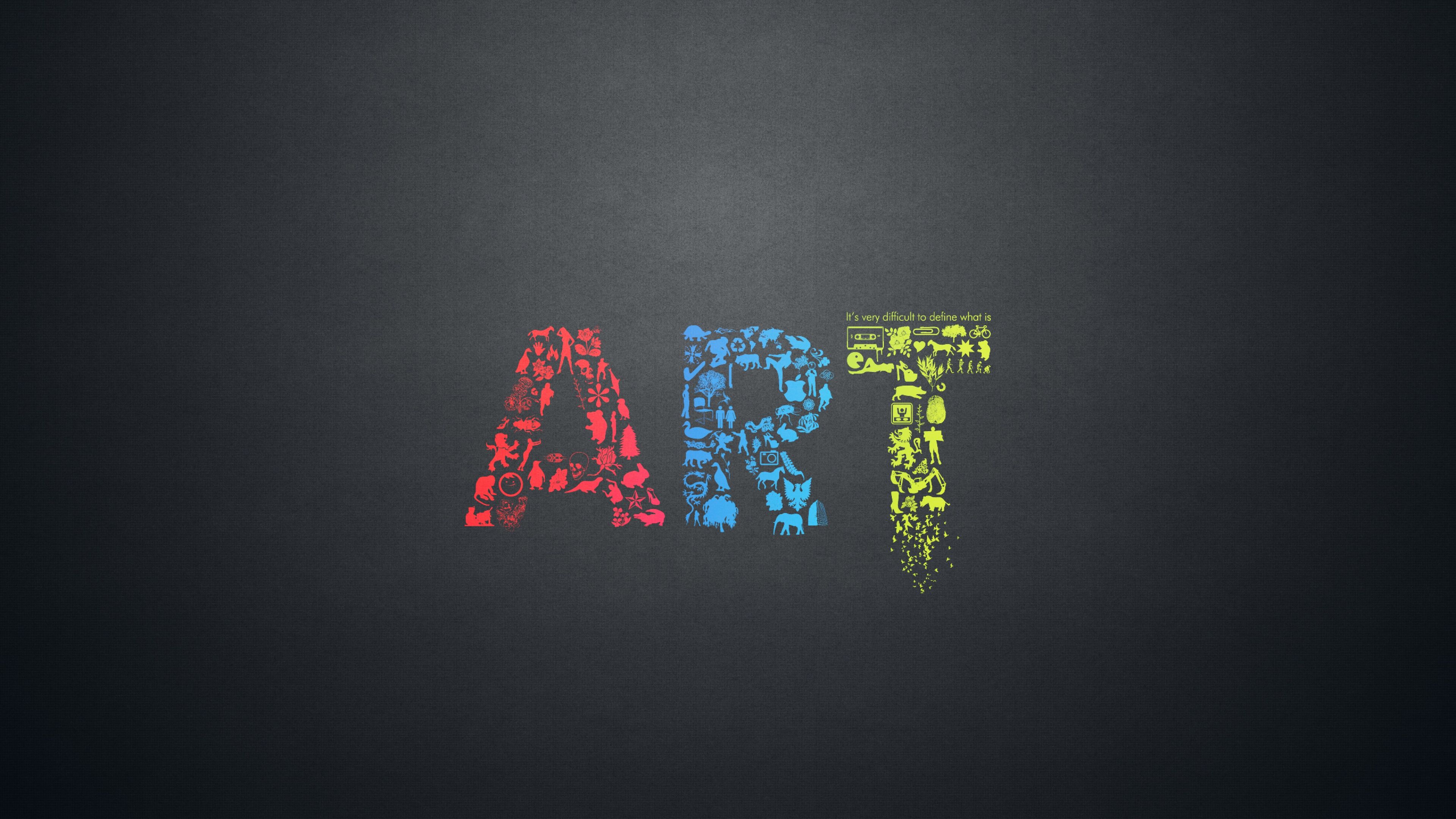 Scritta ART colorata minimalista, 3840x2160 4K Ultra HD, Monitor 4K