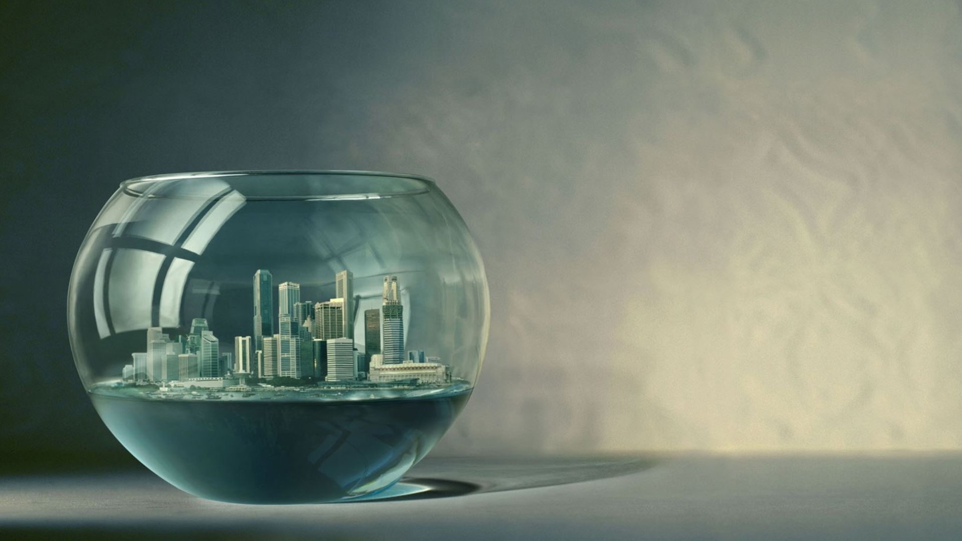 Città in miniatura dentro boccia, 1920x1080 Full HD 1080p, Desktop