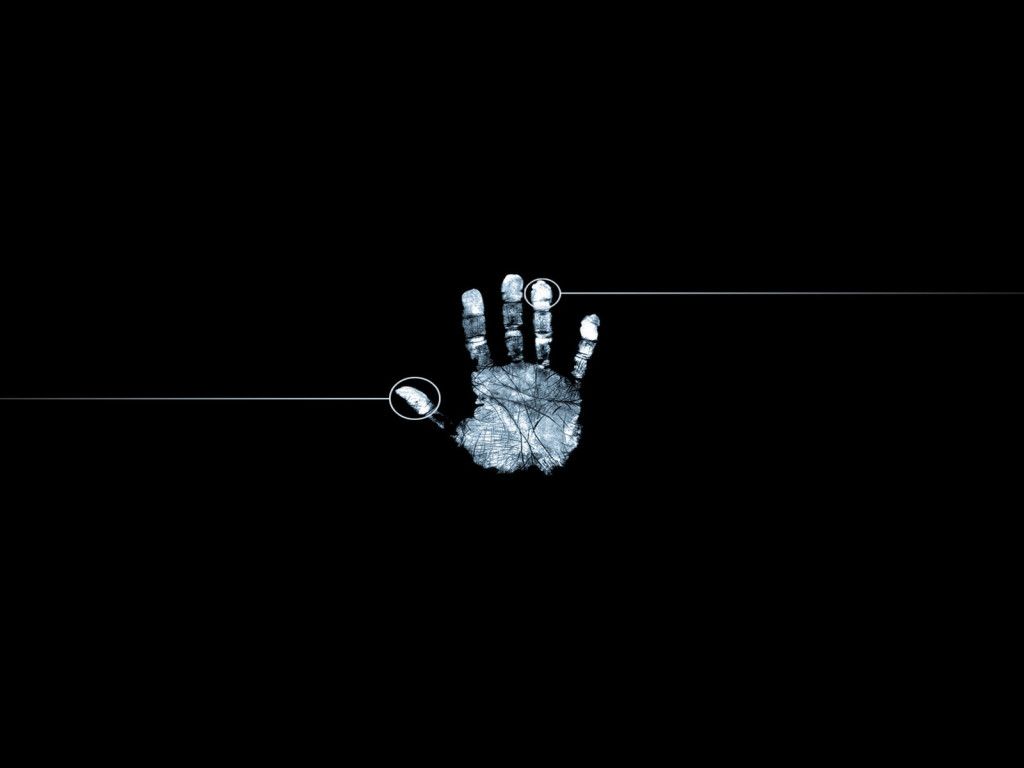 impronta mano su nero, 1024x768 HD, Desktop