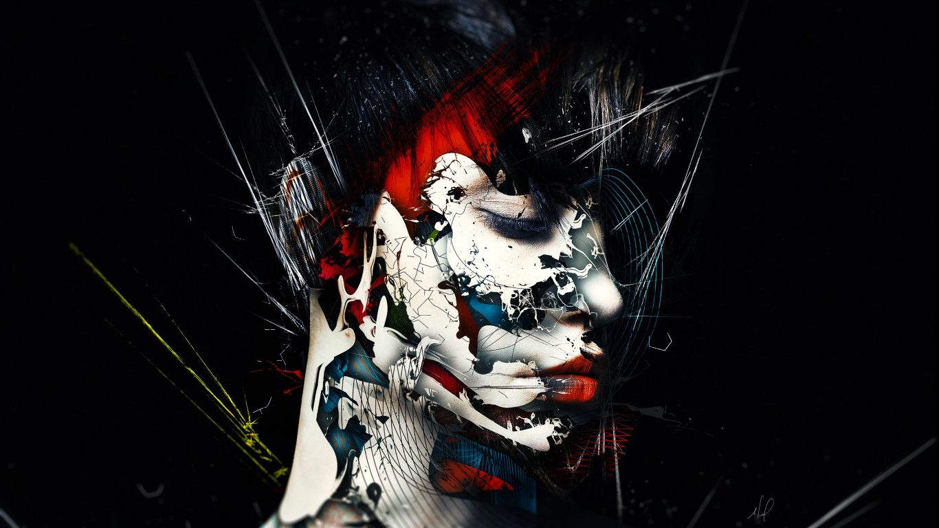 Ritratto astratto surreale, 1366x768 720p, PC