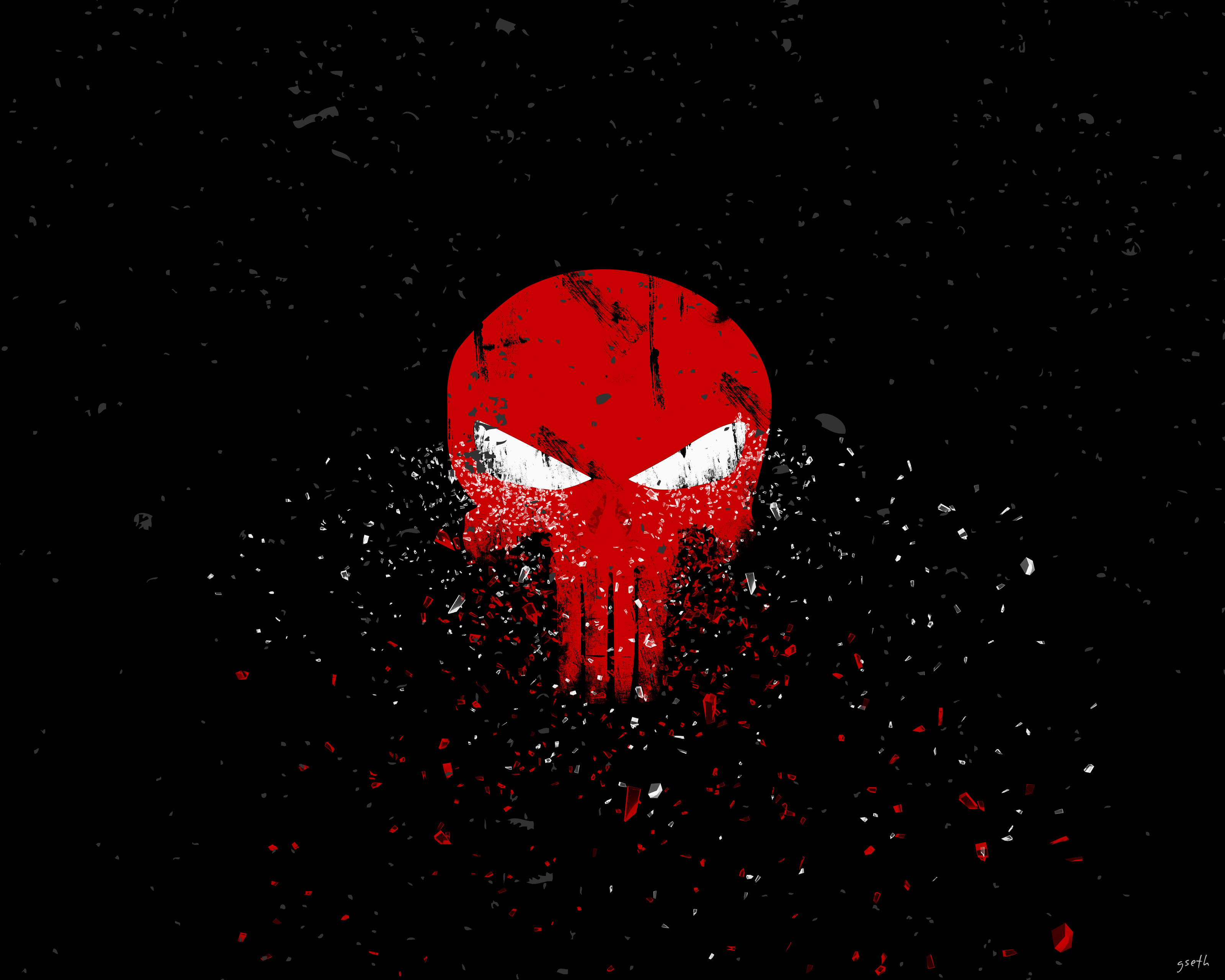 Punisher teschio rosso logo, Frank Castle, 3200x2560 2K+, Laptop