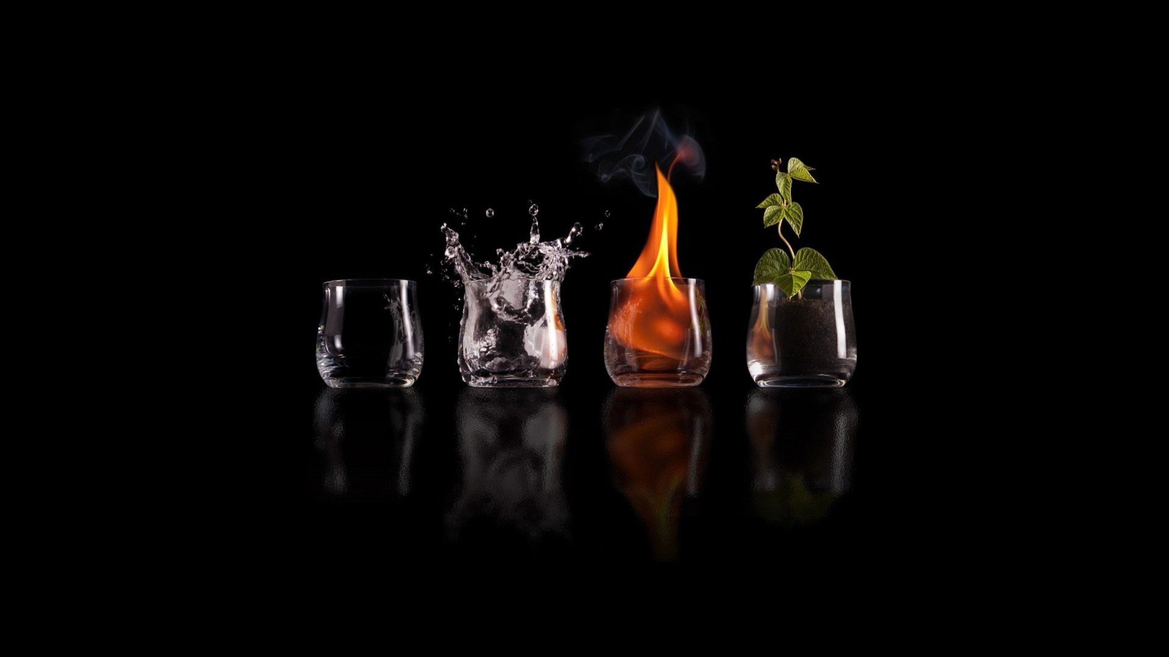 Quattro elementi acqua fuoco pianta, 3840x2160 4K Ultra HD, Monitor 4K