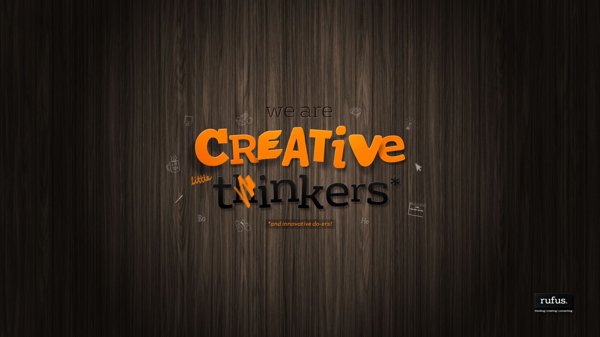 Testo Creative Thinkers legno, 1920x1080 Full HD, PC