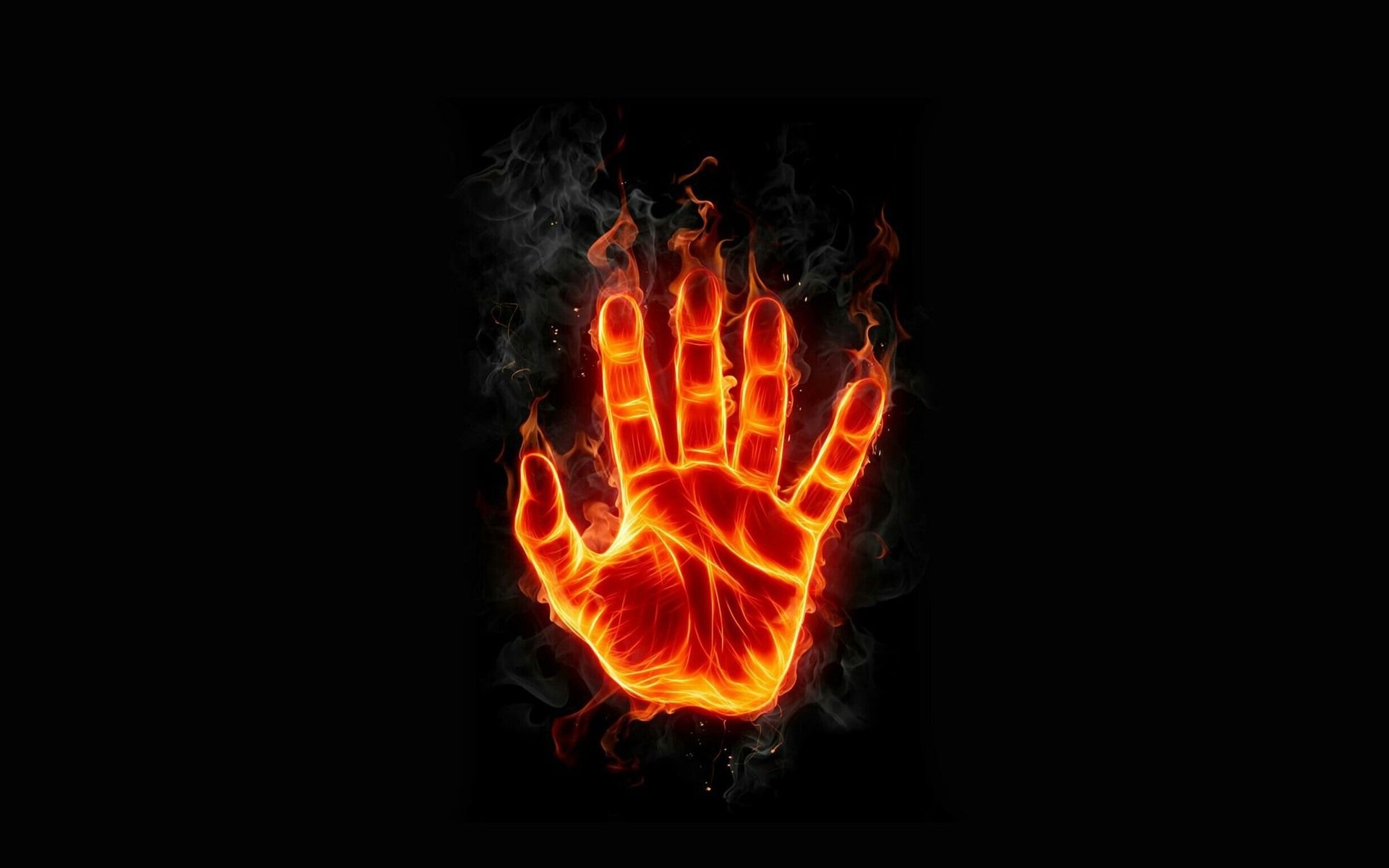 Mano in fiamme, 1920x1200 WUXGA, Desktop