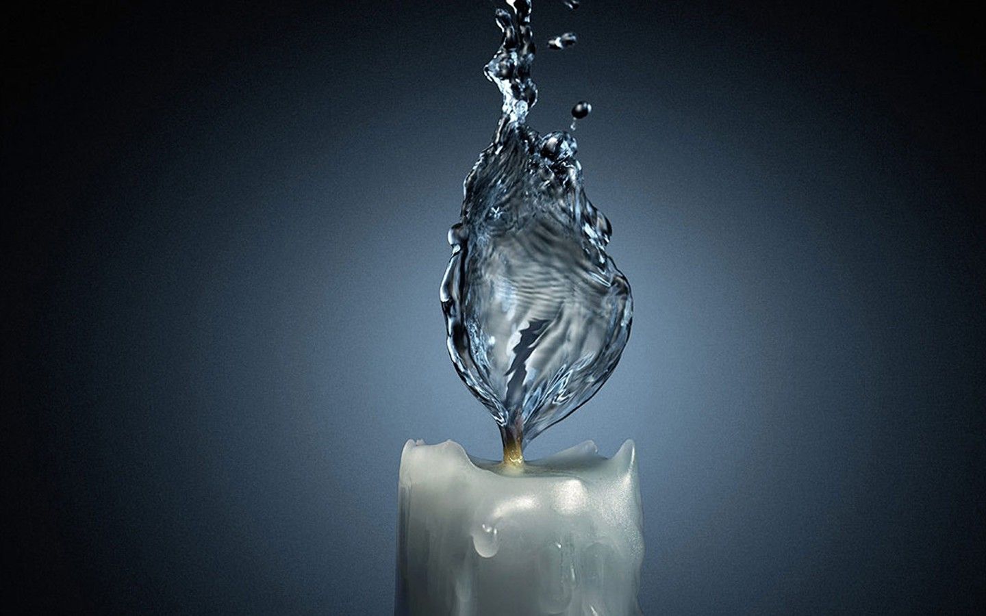 Candela con fiamma d'acqua, 1440x900 HD, Desktop
