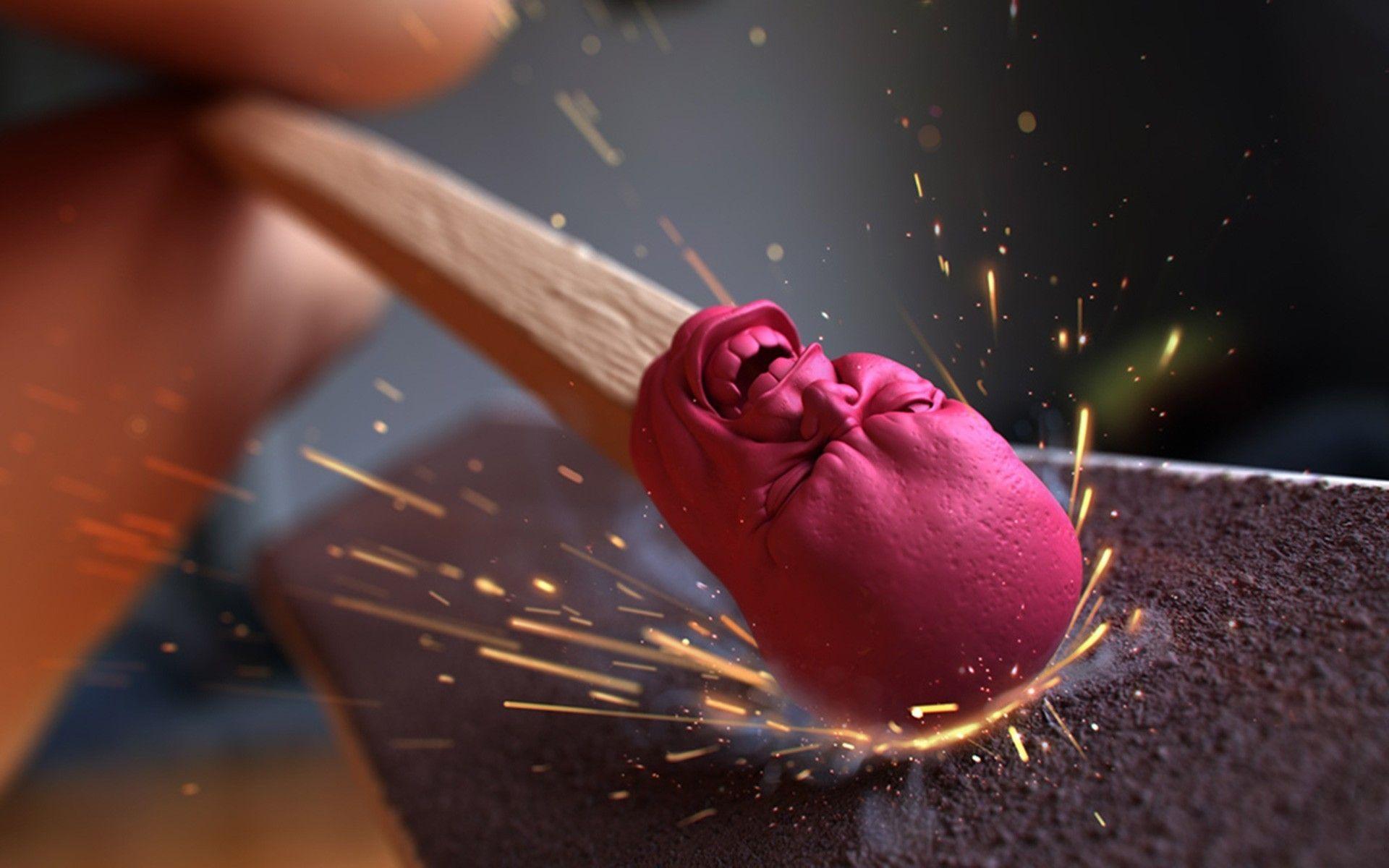 Fiammifero rosa con scintille, 1920x1200 Full HD+, Laptop