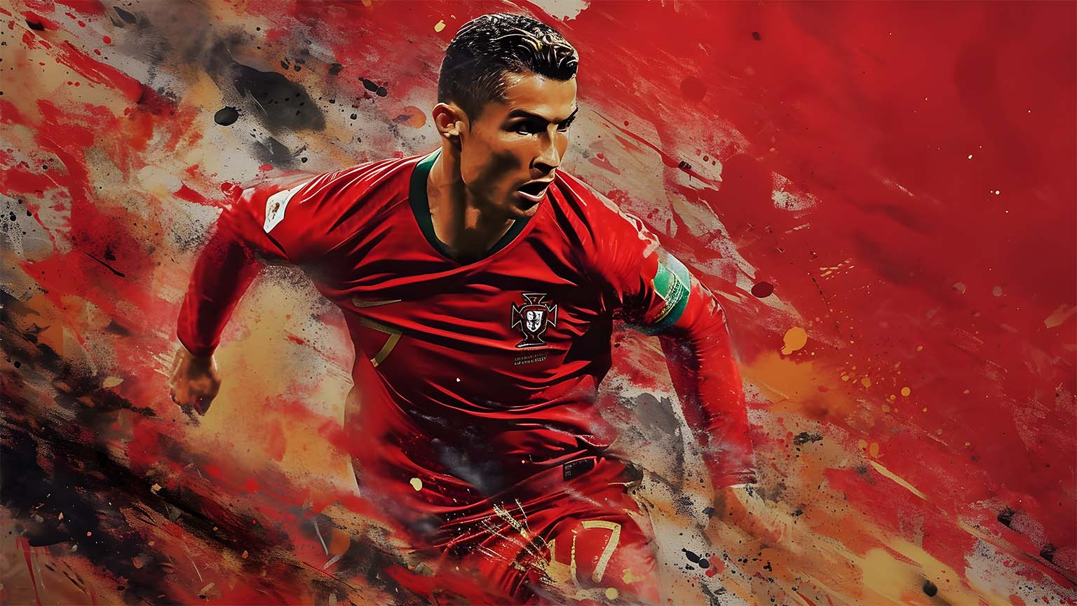 Cristiano Ronaldo Portogallo rosso, 1536x864 HD, PC Desktop