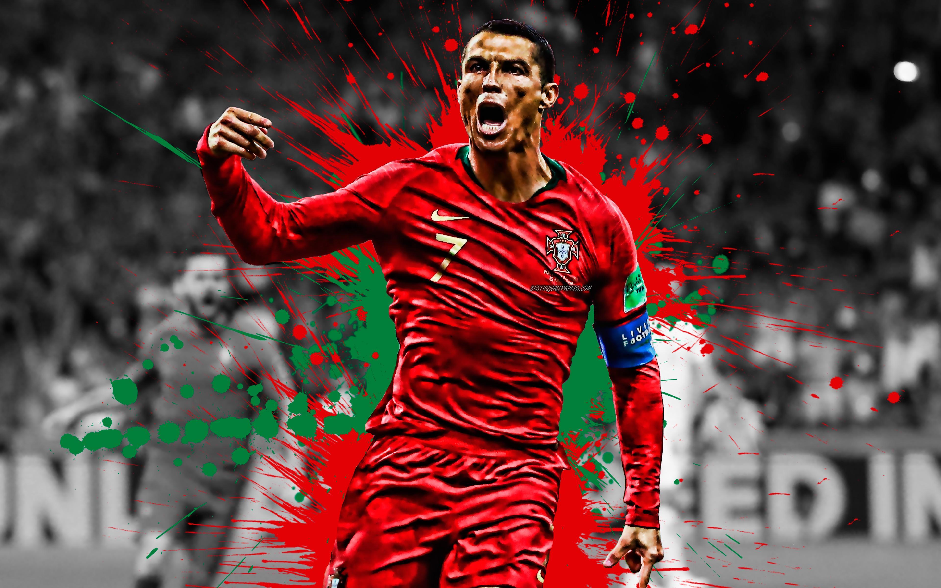 Cristiano Ronaldo esultanza Portogallo, 3840x2400 4K, Desktop 4K
