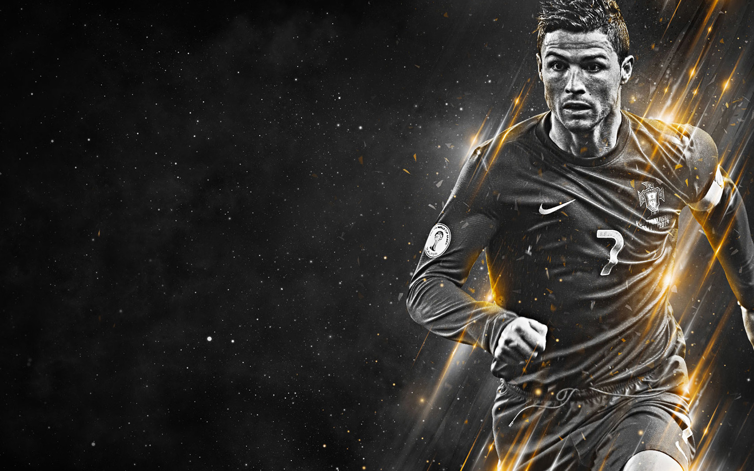 Cristiano Ronaldo Portogallo effetto luci, 2560x1600 2K+, MacBook Pro