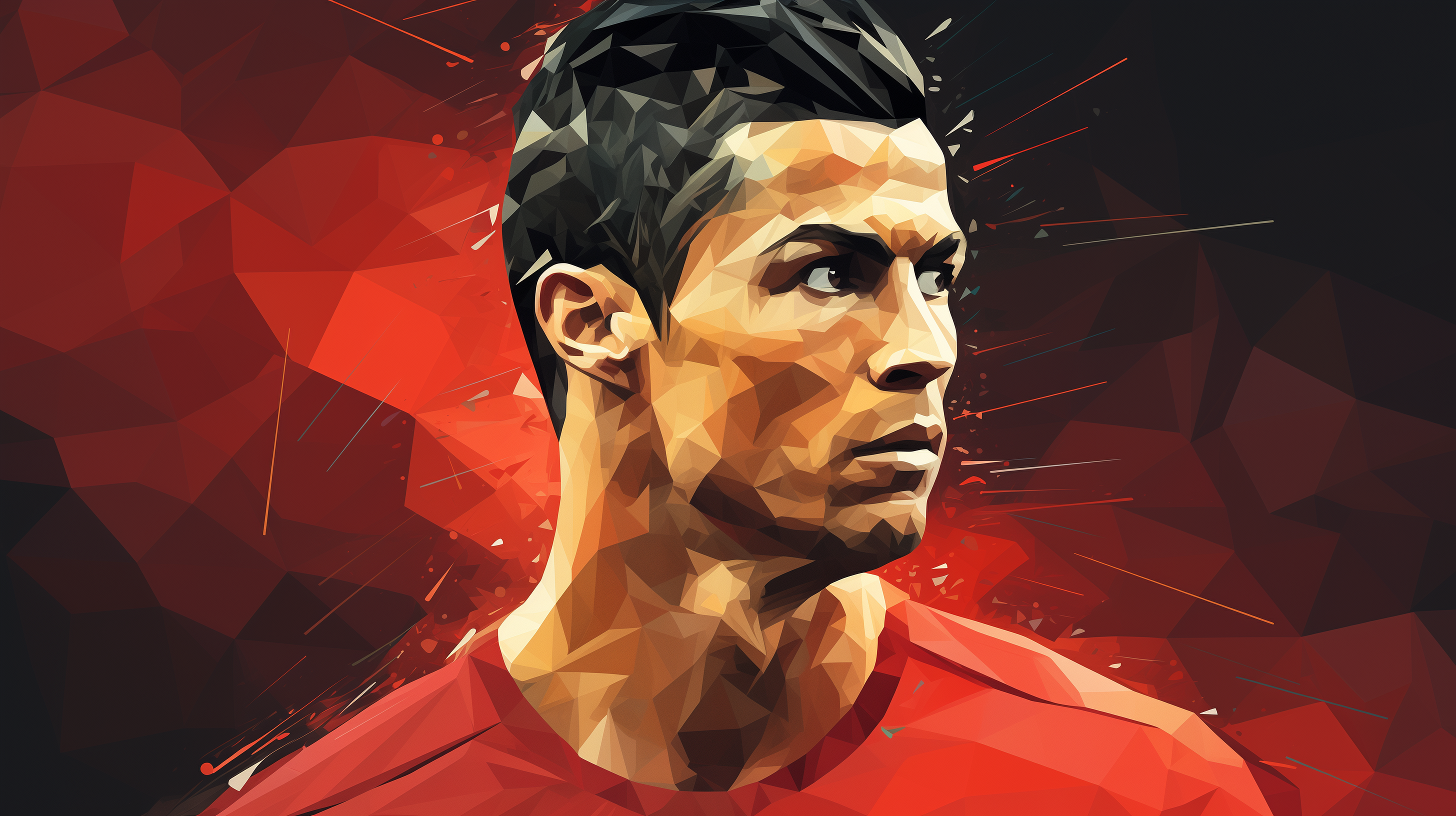 Cristiano Ronaldo arte poligonale, 2912x1632 2K, Desktop
