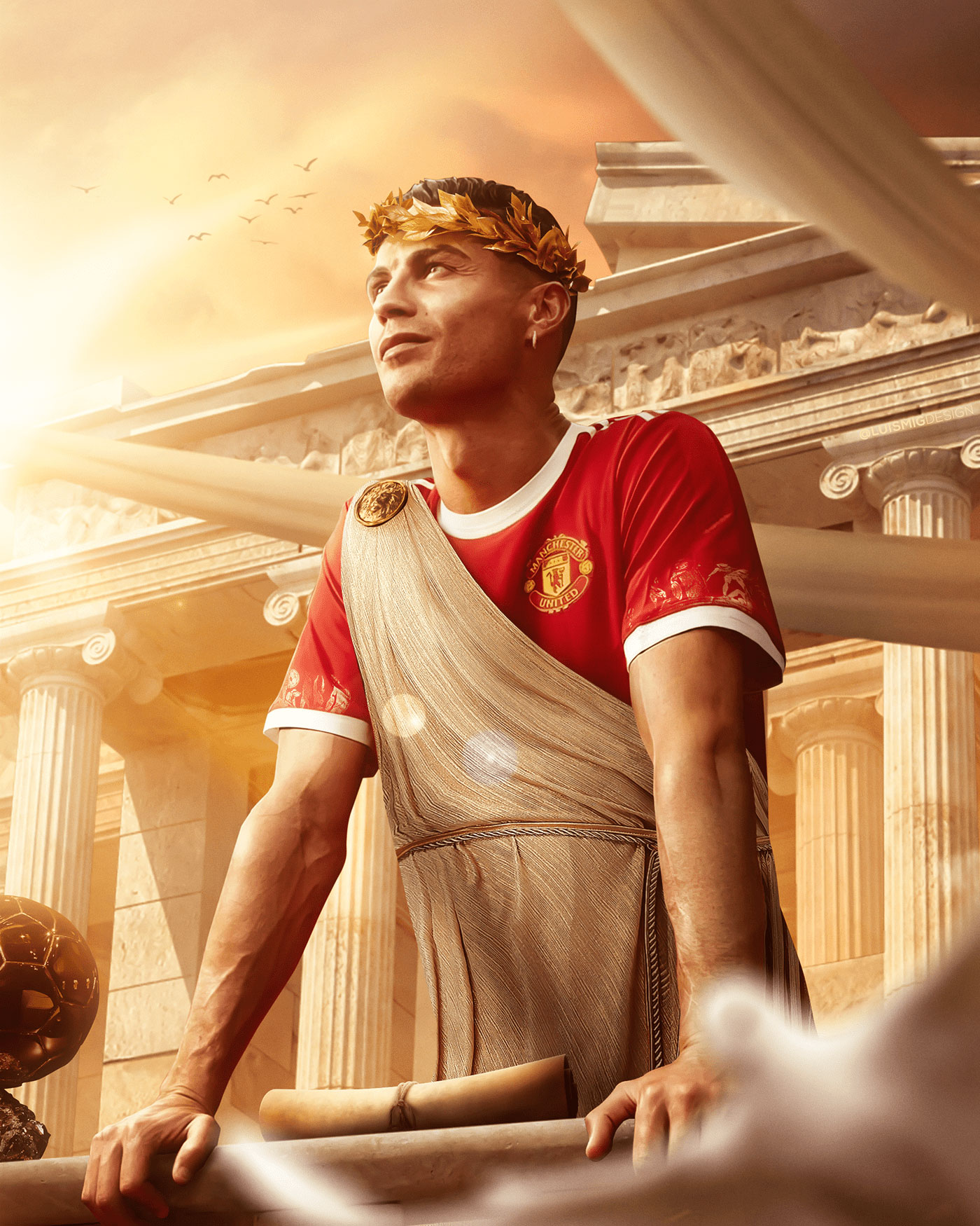 Cristiano Ronaldo stile romano antico, 1400x1750 Verticale, Mobile