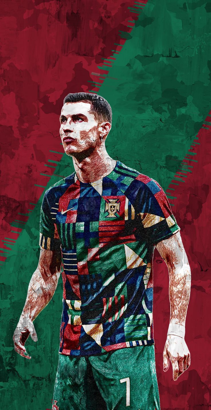 Cristiano Ronaldo Portogallo arte, 736x1430 Verticale, Mobile