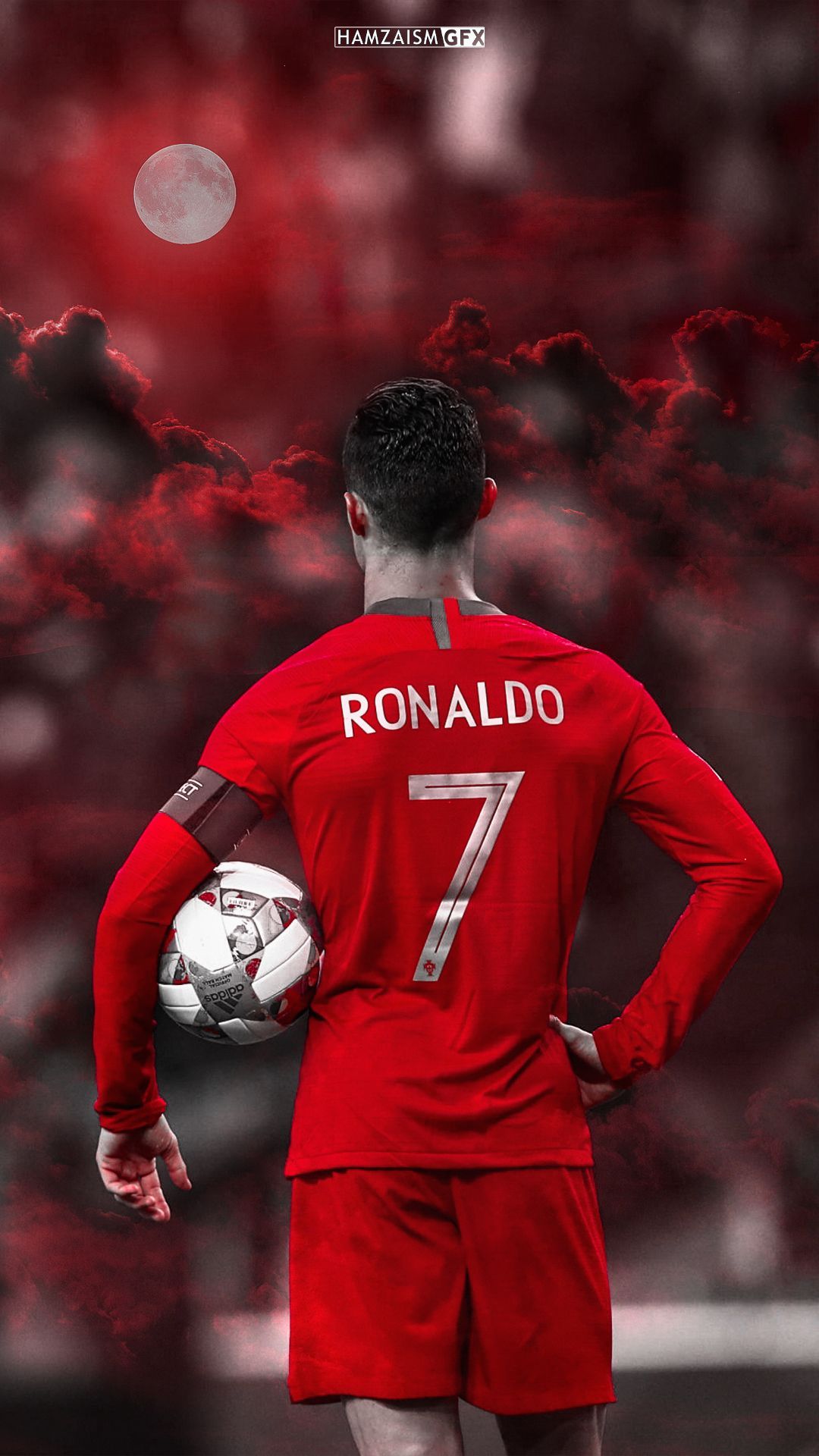 Cristiano Ronaldo maglia Portogallo rossa, 1080x1920 Full HD Verticale, iPhone