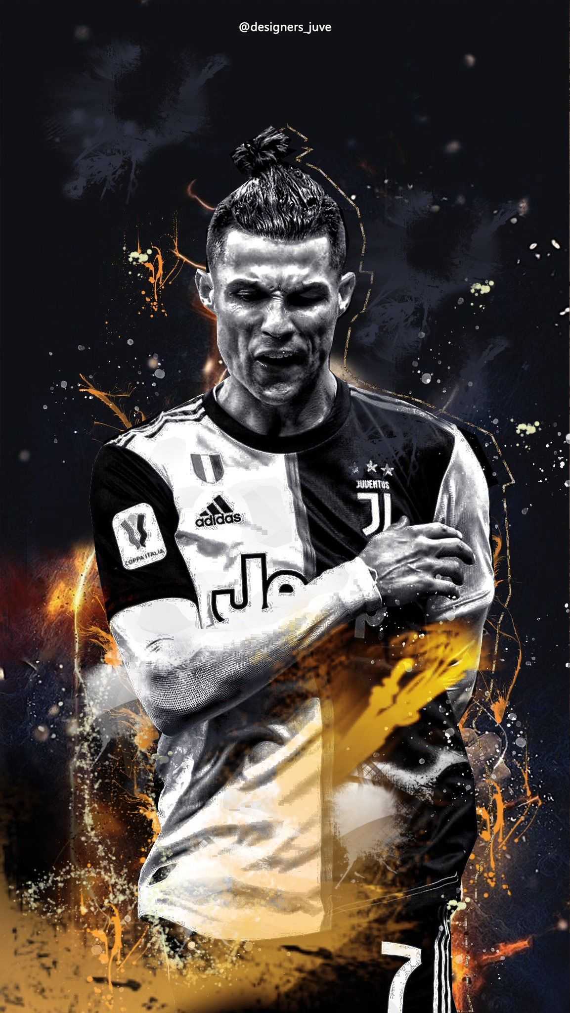 Cristiano Ronaldo Juventus artistico, CR7, 1153x2048 Verticale, Mobile