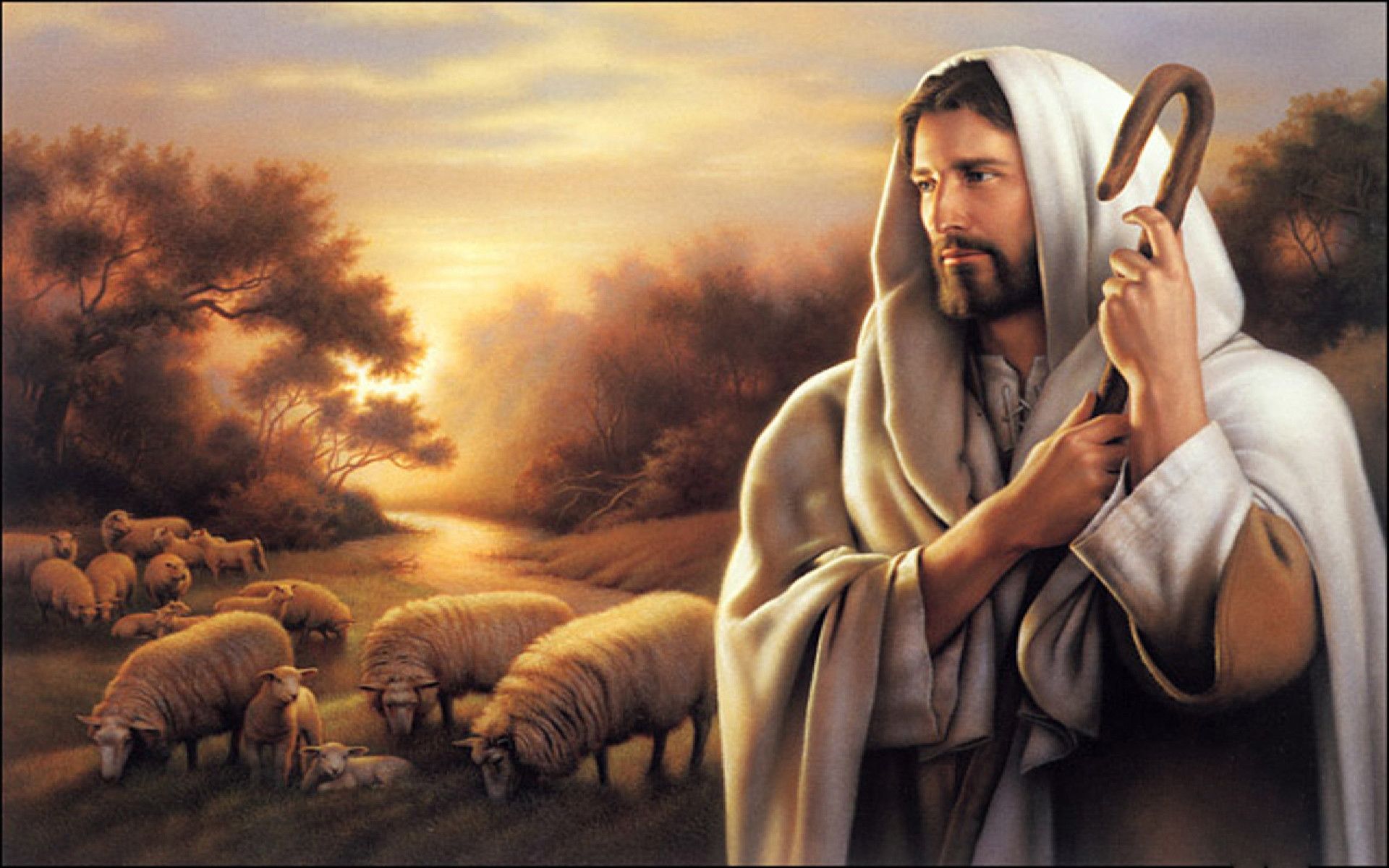 Gesù Cristo pastore con pecore, 1920x1200 Full HD+ WUXGA, iMac