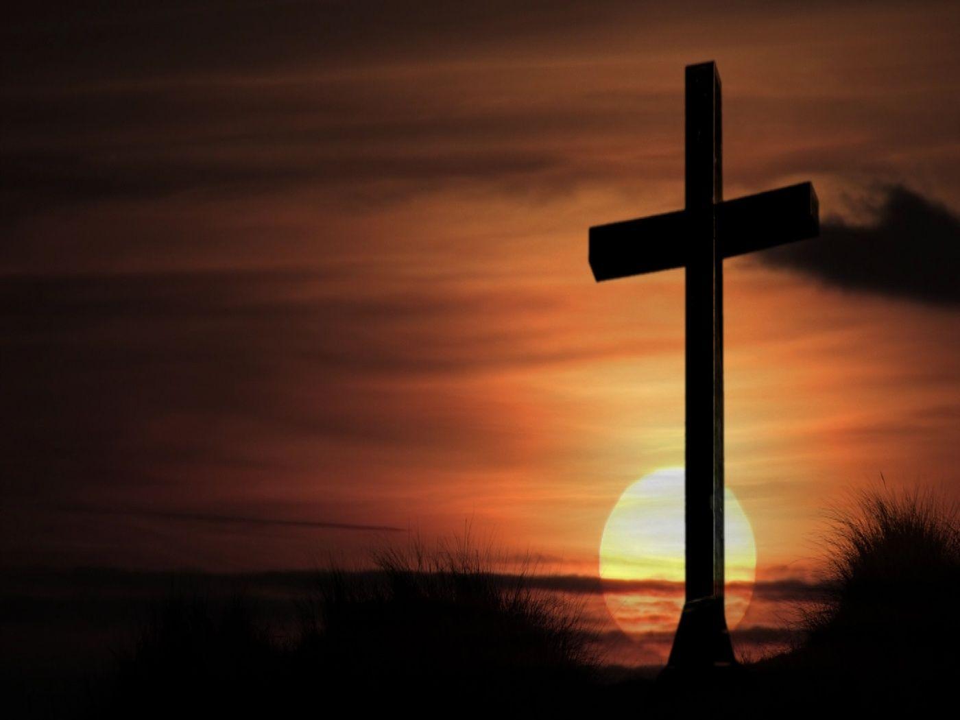 Croce silhouette al tramonto, 1400x1050 HD, Desktop