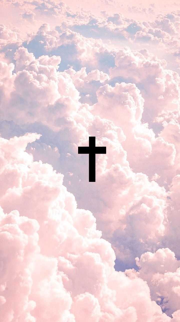 Croce nera tra nuvole rosa, 719x1280 Full HD Verticale, Smartphone