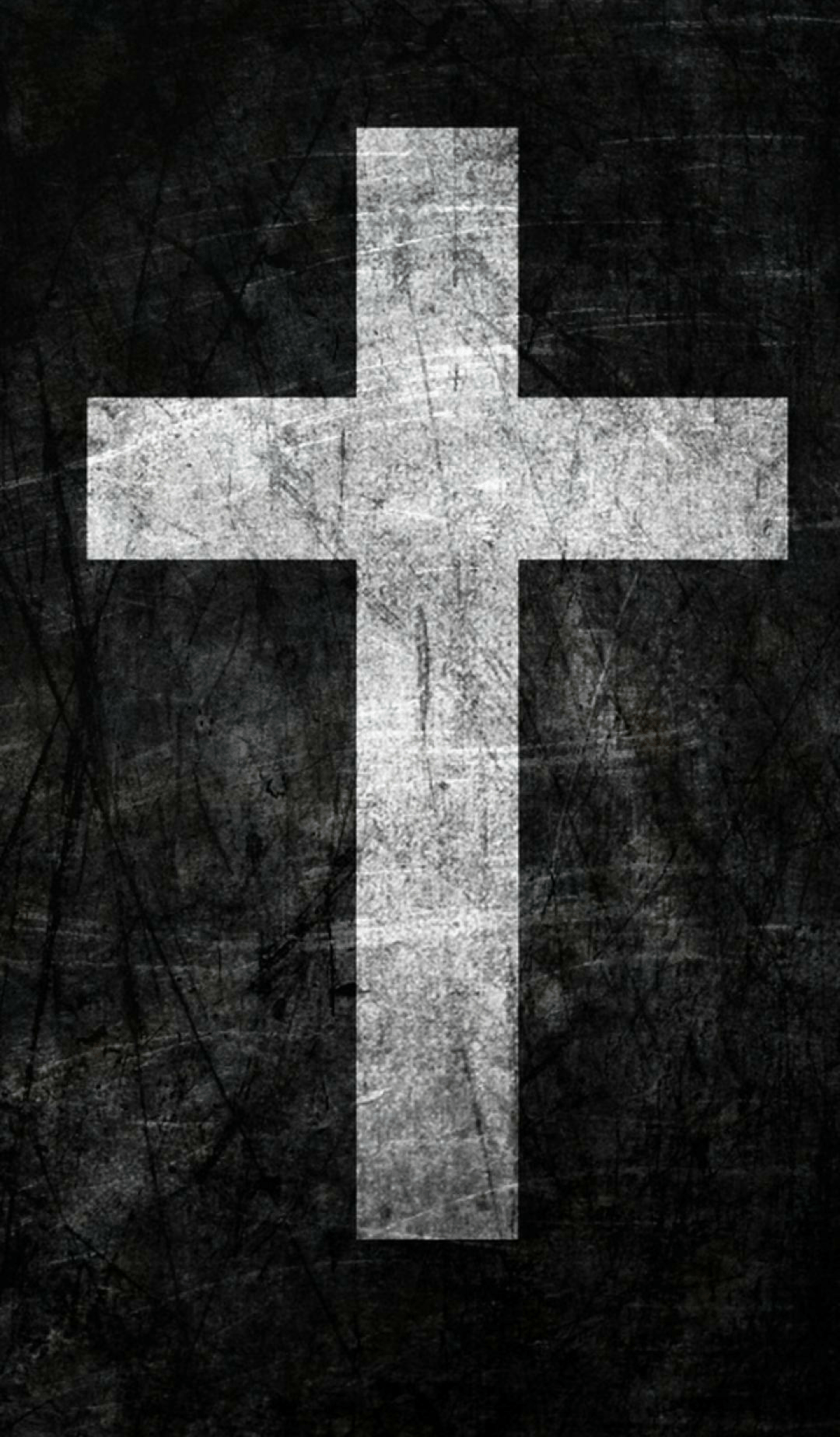 Croce bianca su sfondo nero, 1440x2463 Verticale, Telefono