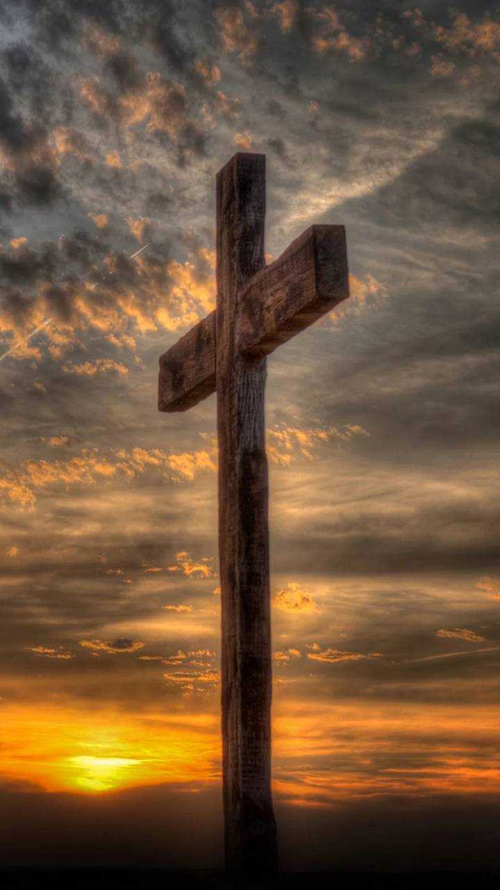 Croce di legno al tramonto, 720x1280 Verticale, Mobile