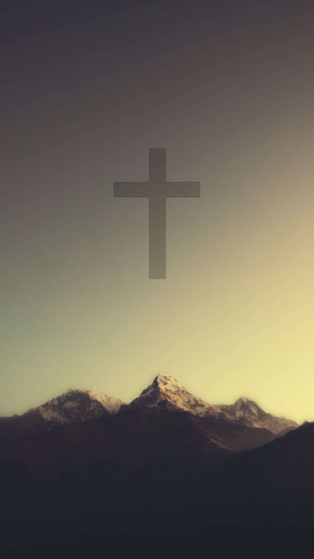 Croce su montagne al tramonto, 1080x1920 Full HD Verticale, iPhone