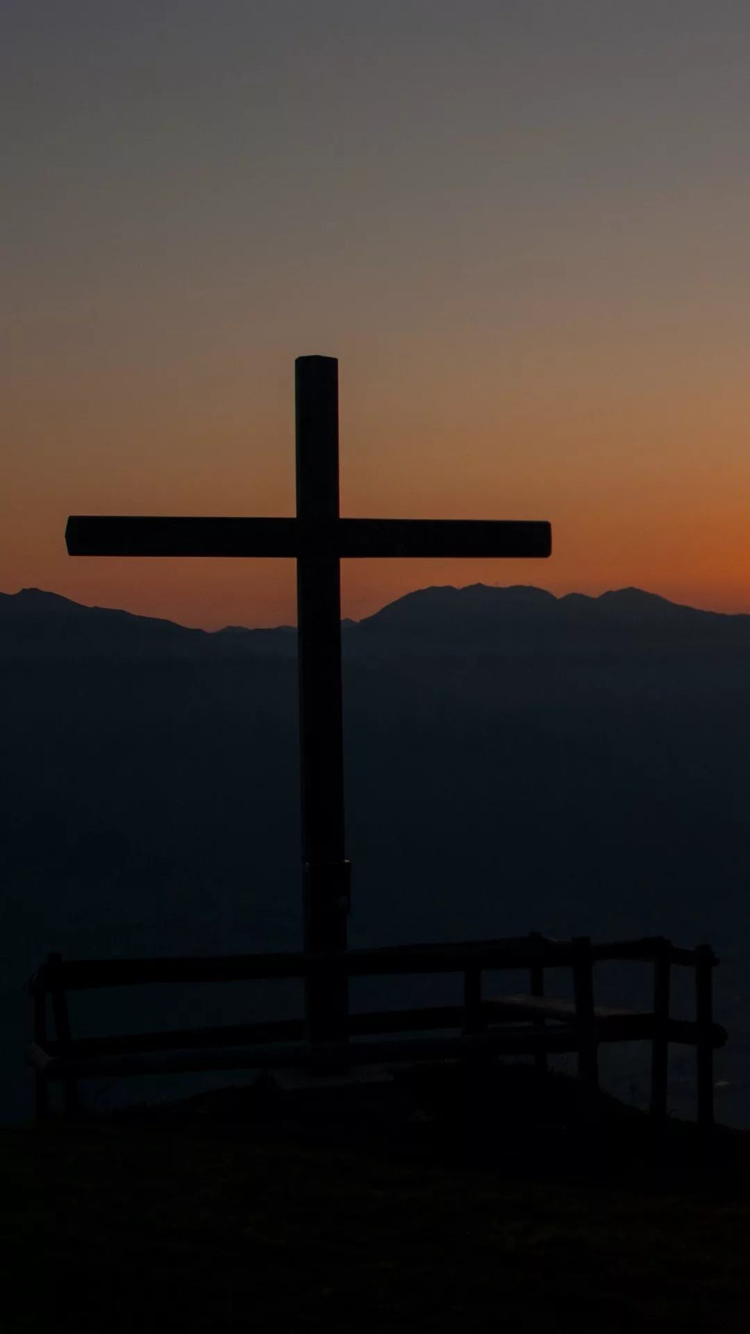 Croce silhouette al tramonto, 1080x1920 Full HD Verticale, iPhone