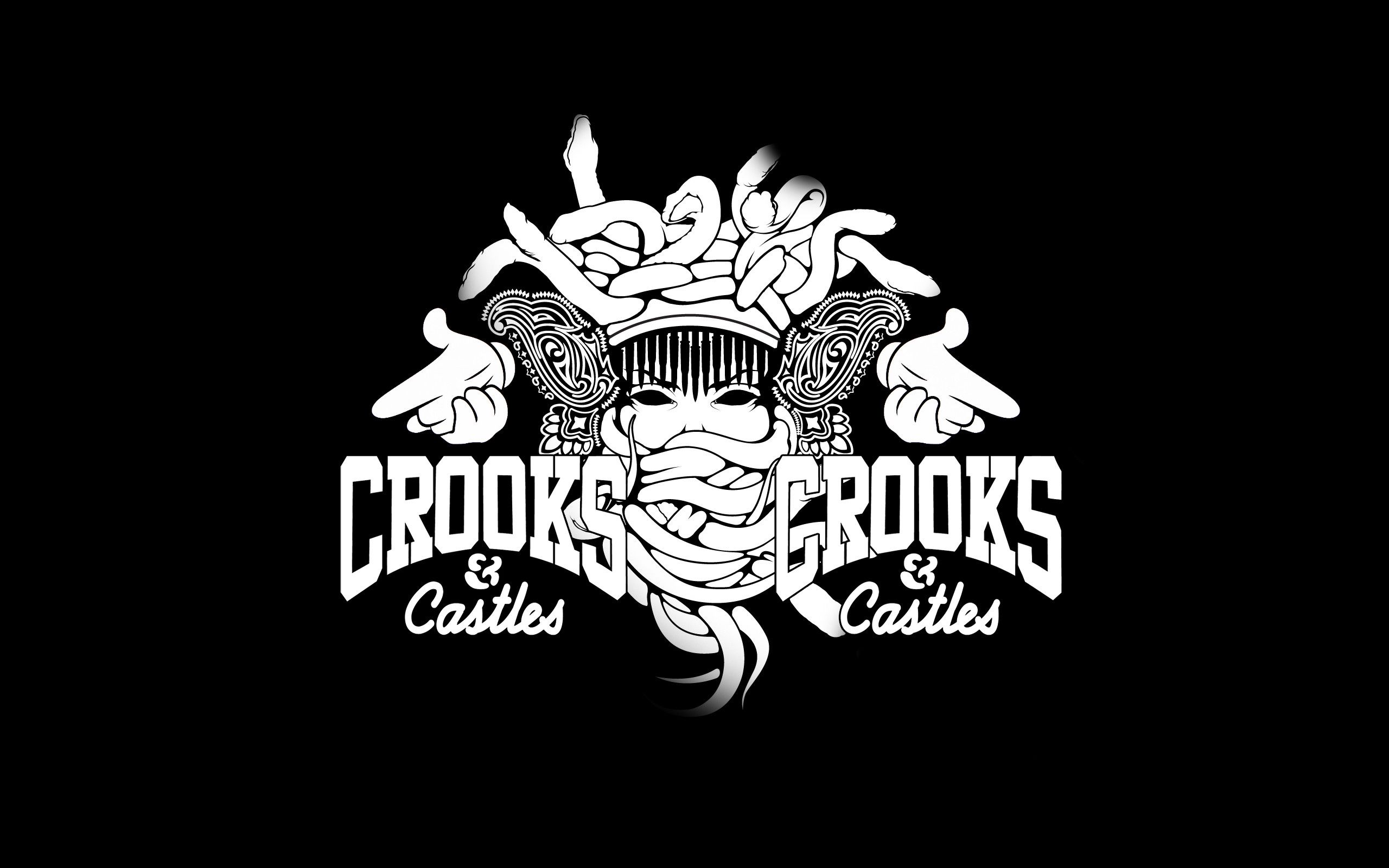 Logo Crooks and Castles pistola, 1024x768 HD, PC