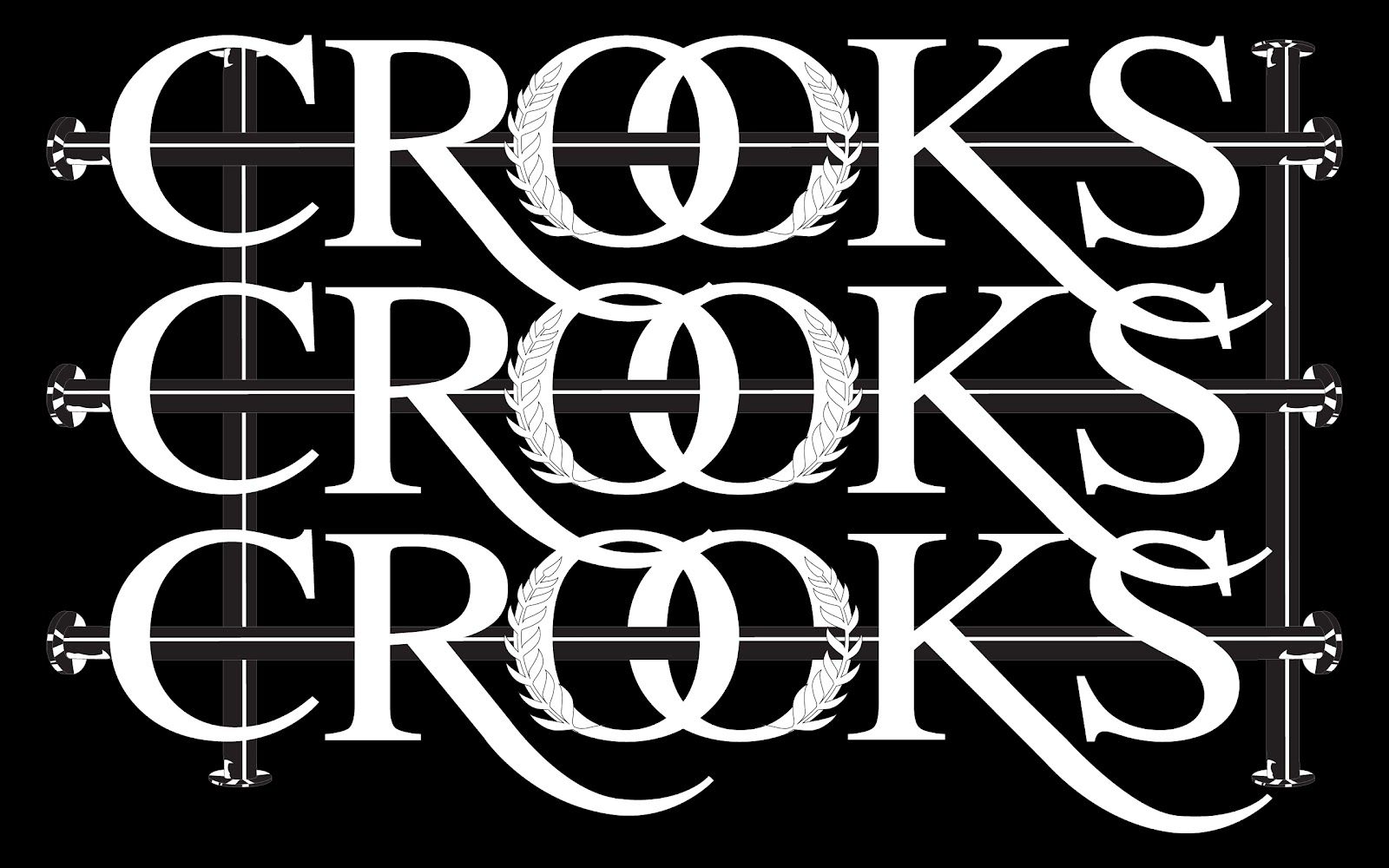 Logo Crooks and Castles bianco nero, 1024x768 HD, PC Desktop