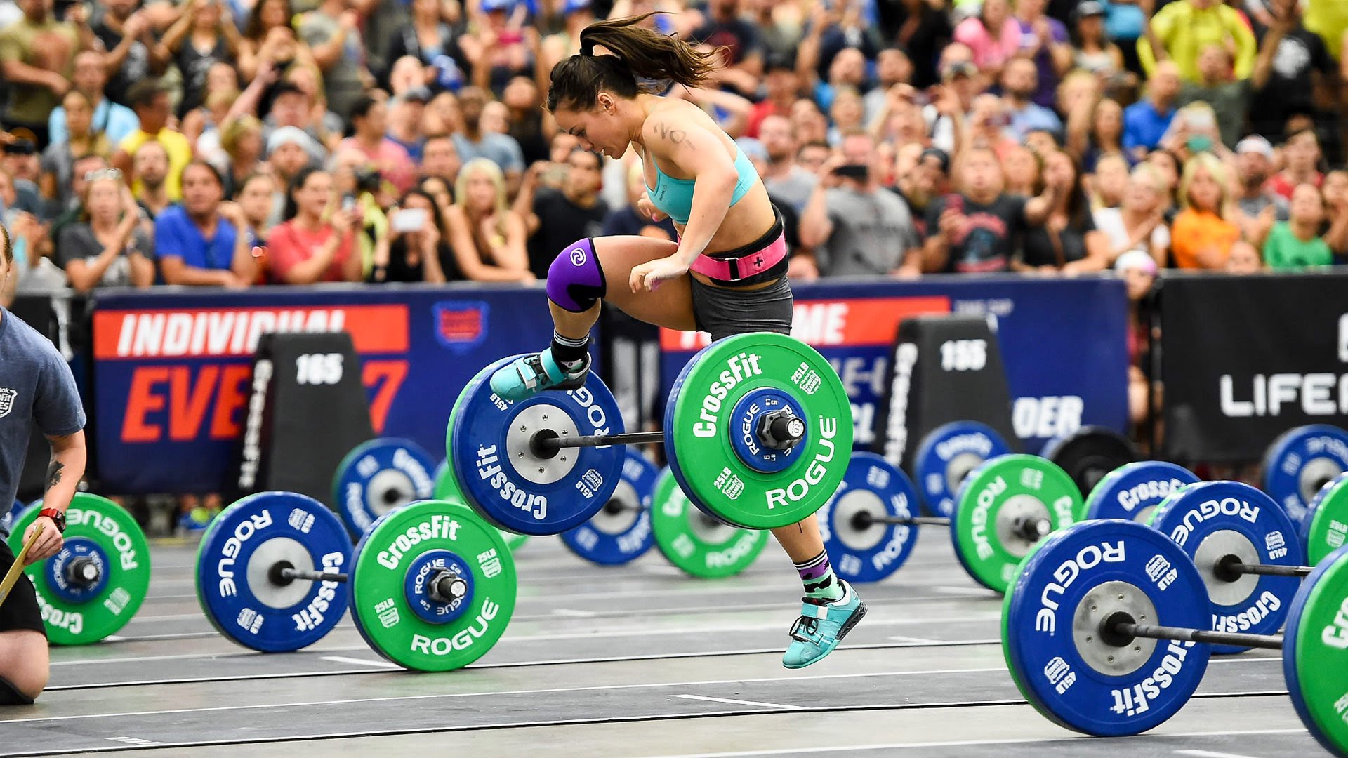 Atleta CrossFit con bilanciere gara, 1920x1080 Full HD 1080p, Laptop