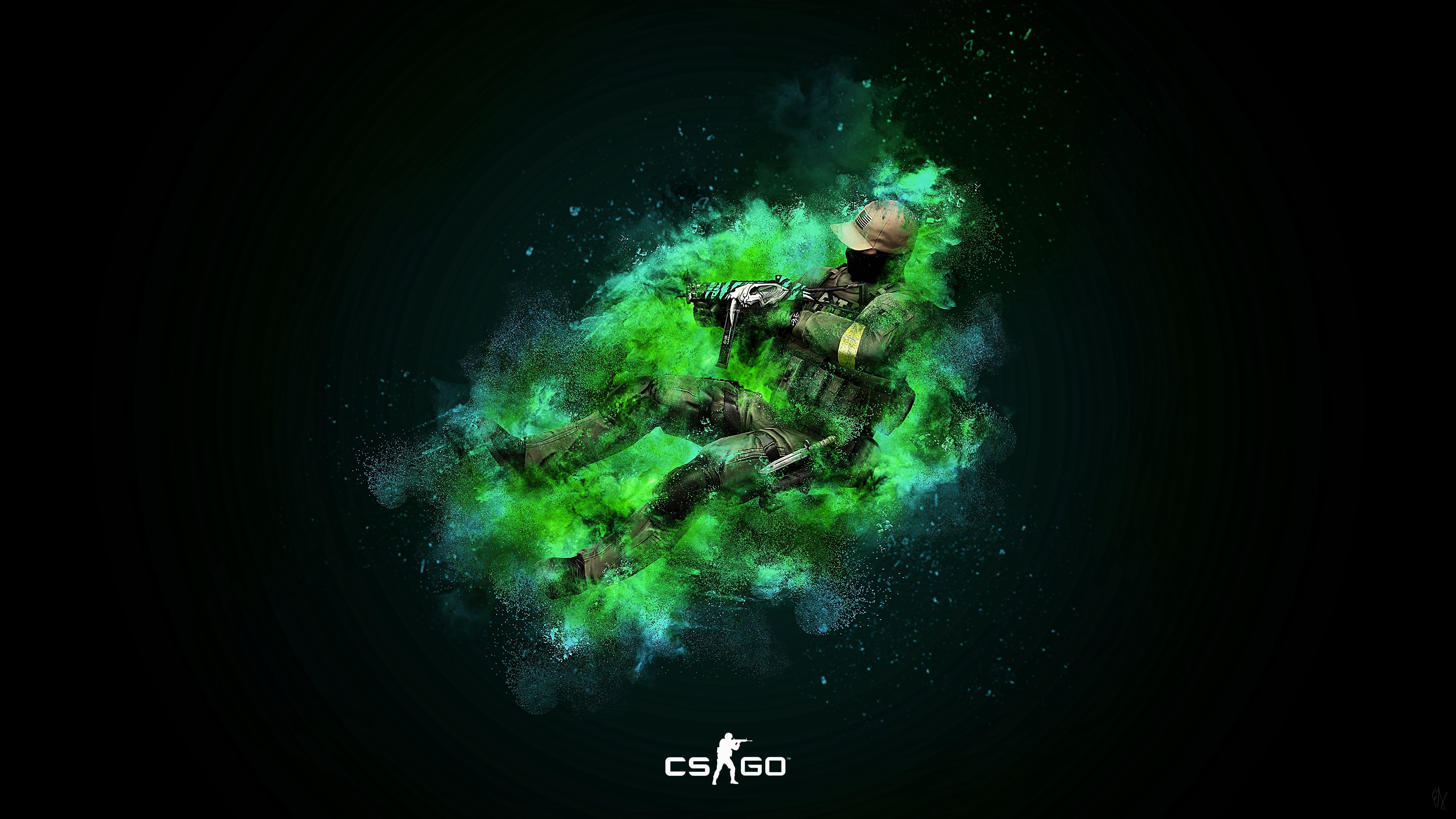 Soldato CS:GO esplosione verde, 3840x2160 4K, Desktop 4K
